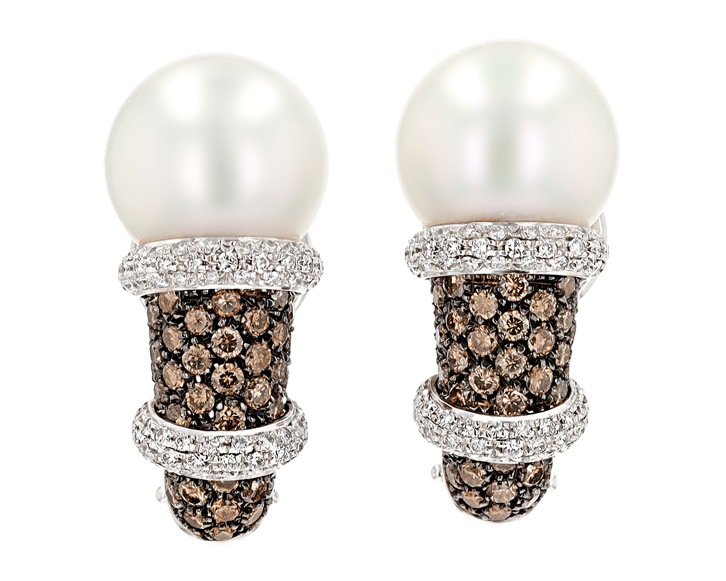 South Sea Pearl and Diamond Earrings