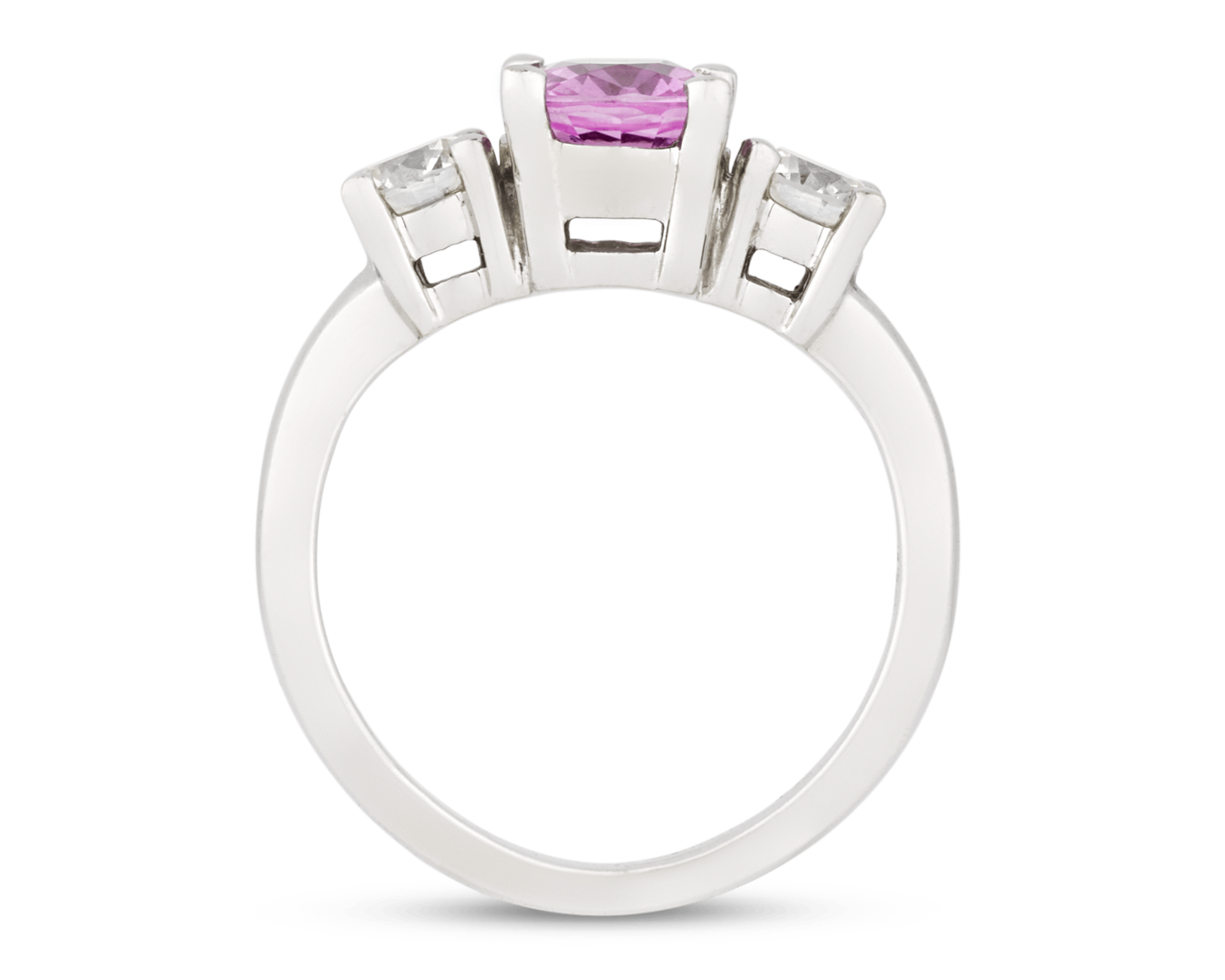 Pink Sapphire and Diamond Ring