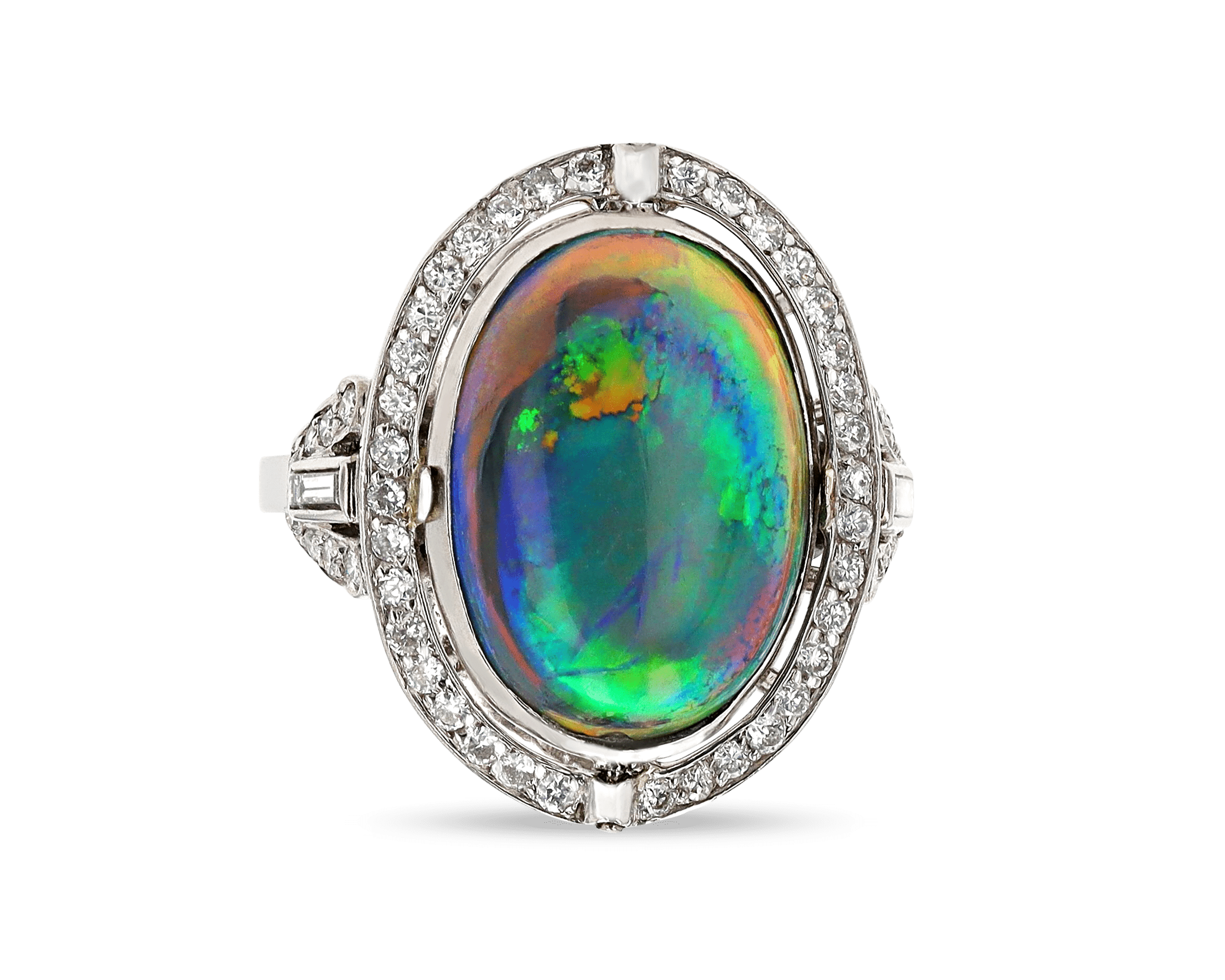 Lightning Ridge Black Opal Ring, 7.00 Carats