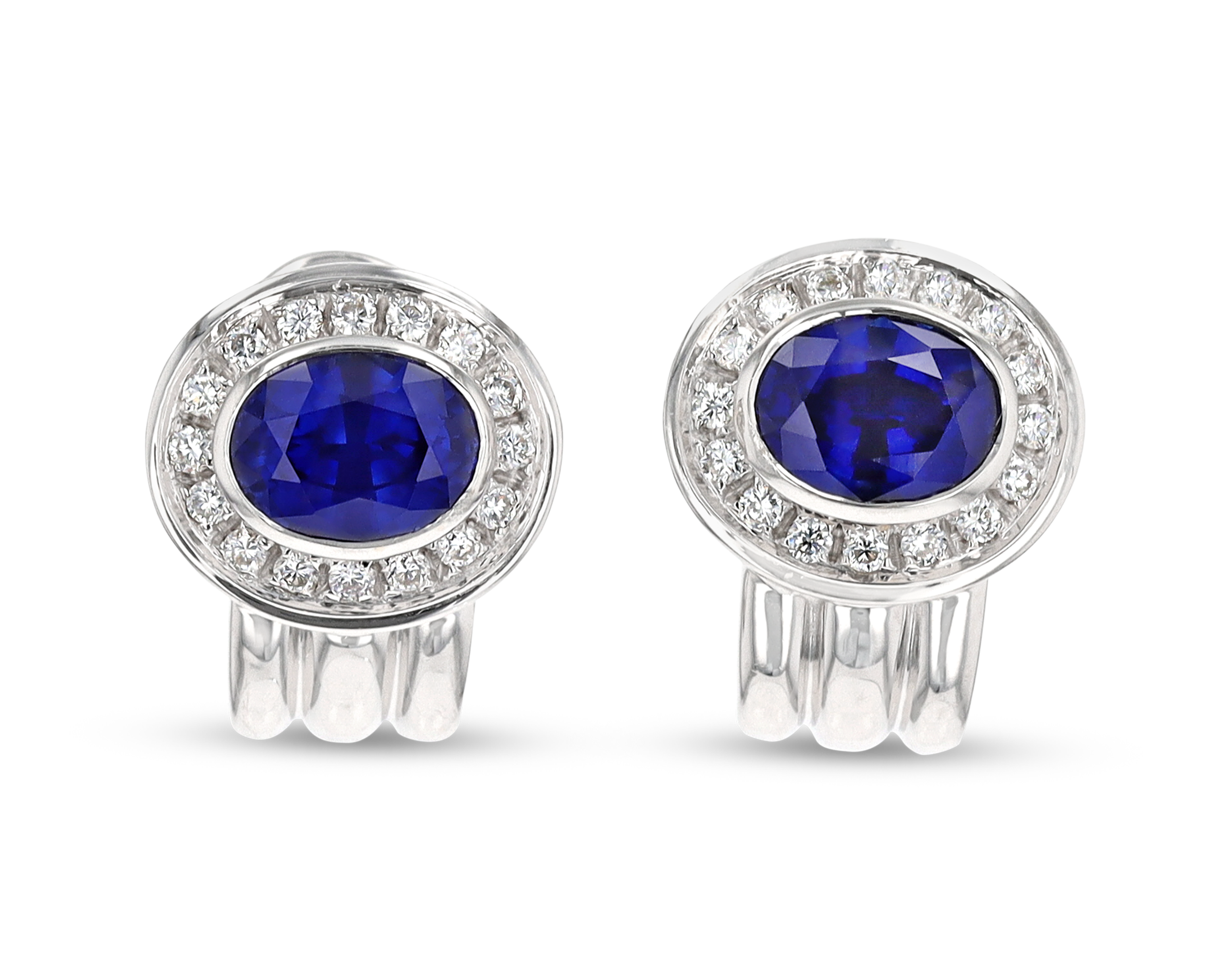Oval Sapphire Earrings, 5.00 Carats