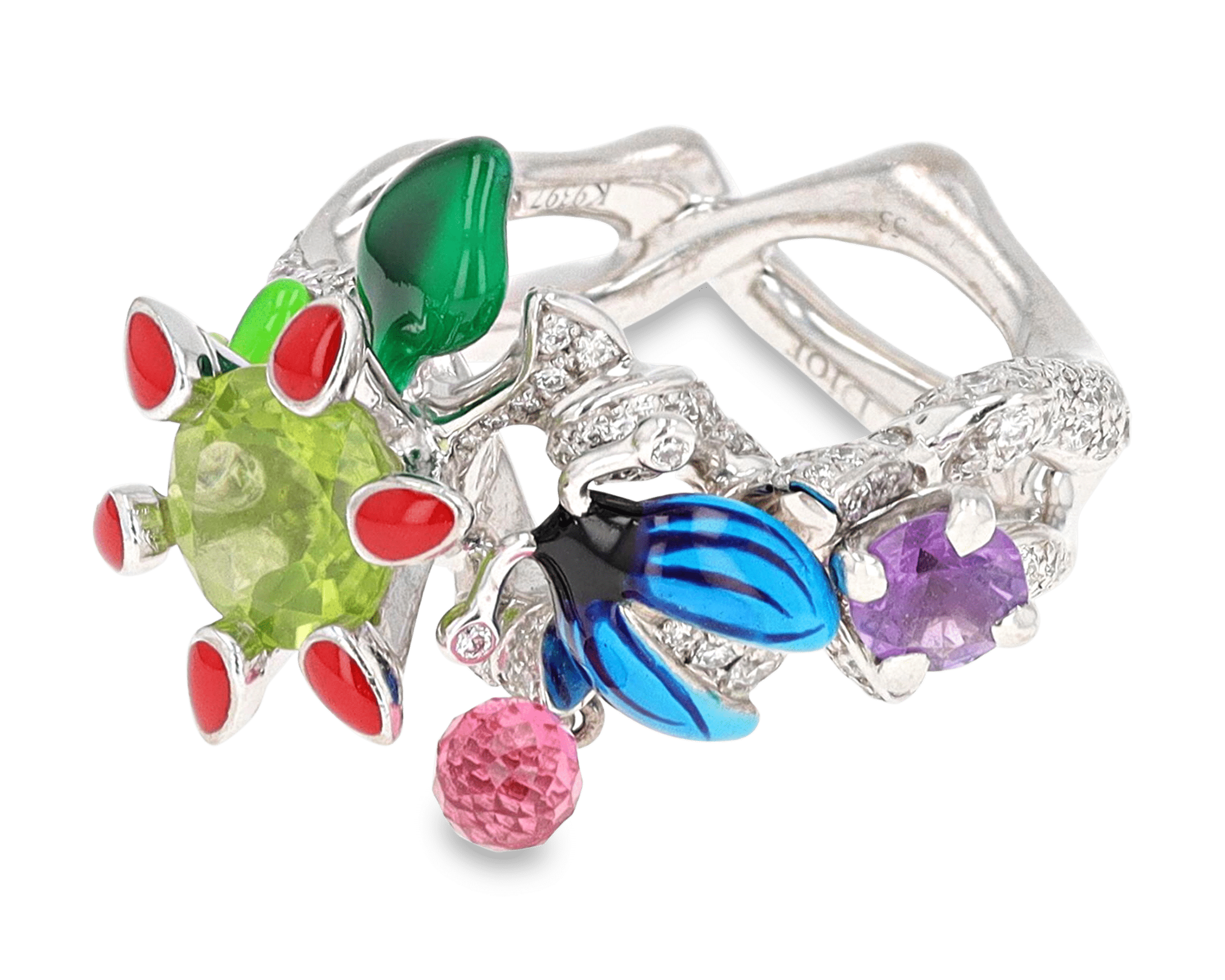 Dior Gemstone, Enamel and Diamond Ring