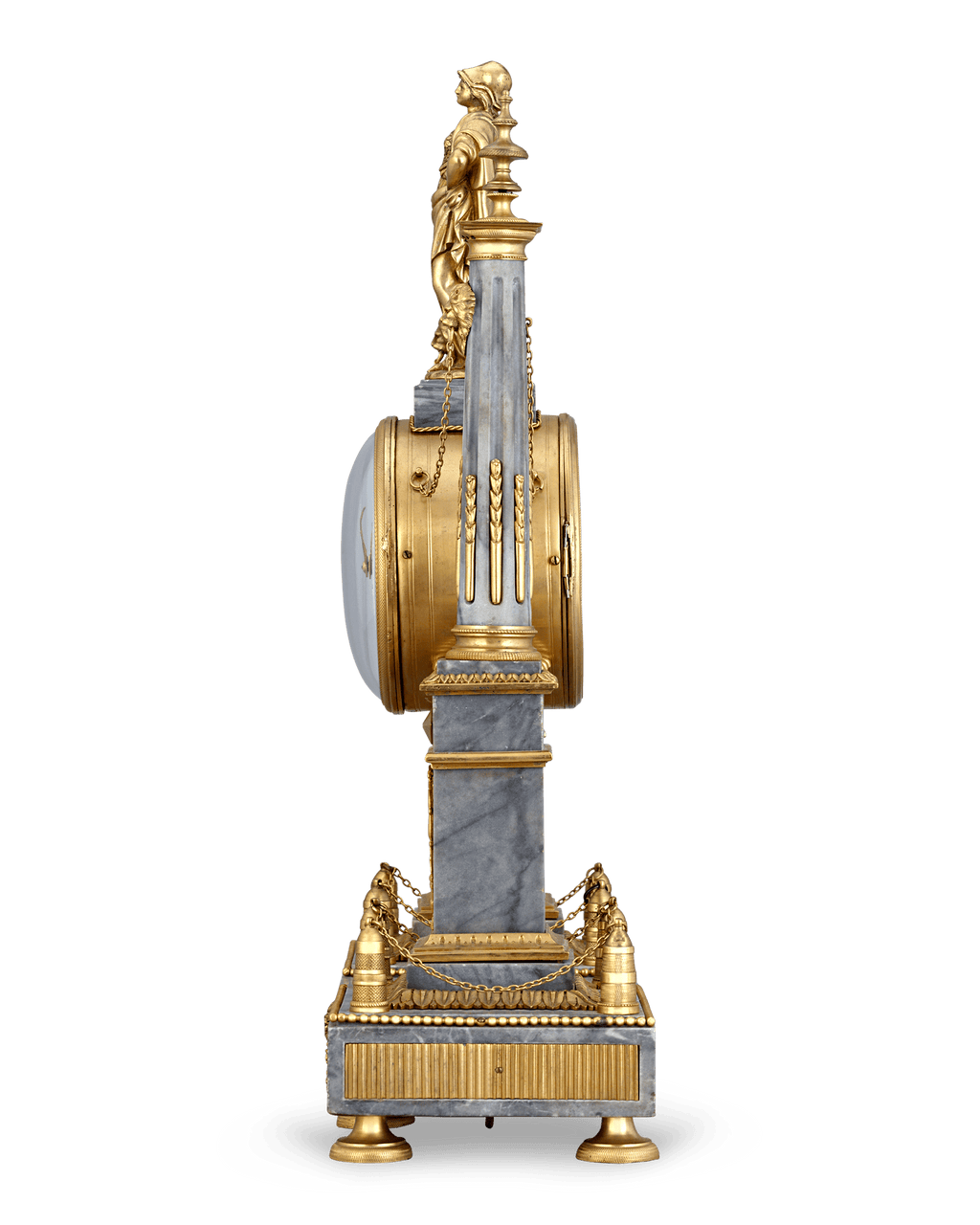 Louis XVI Marble Mantel Clock by Jean-Nicolas Schmit