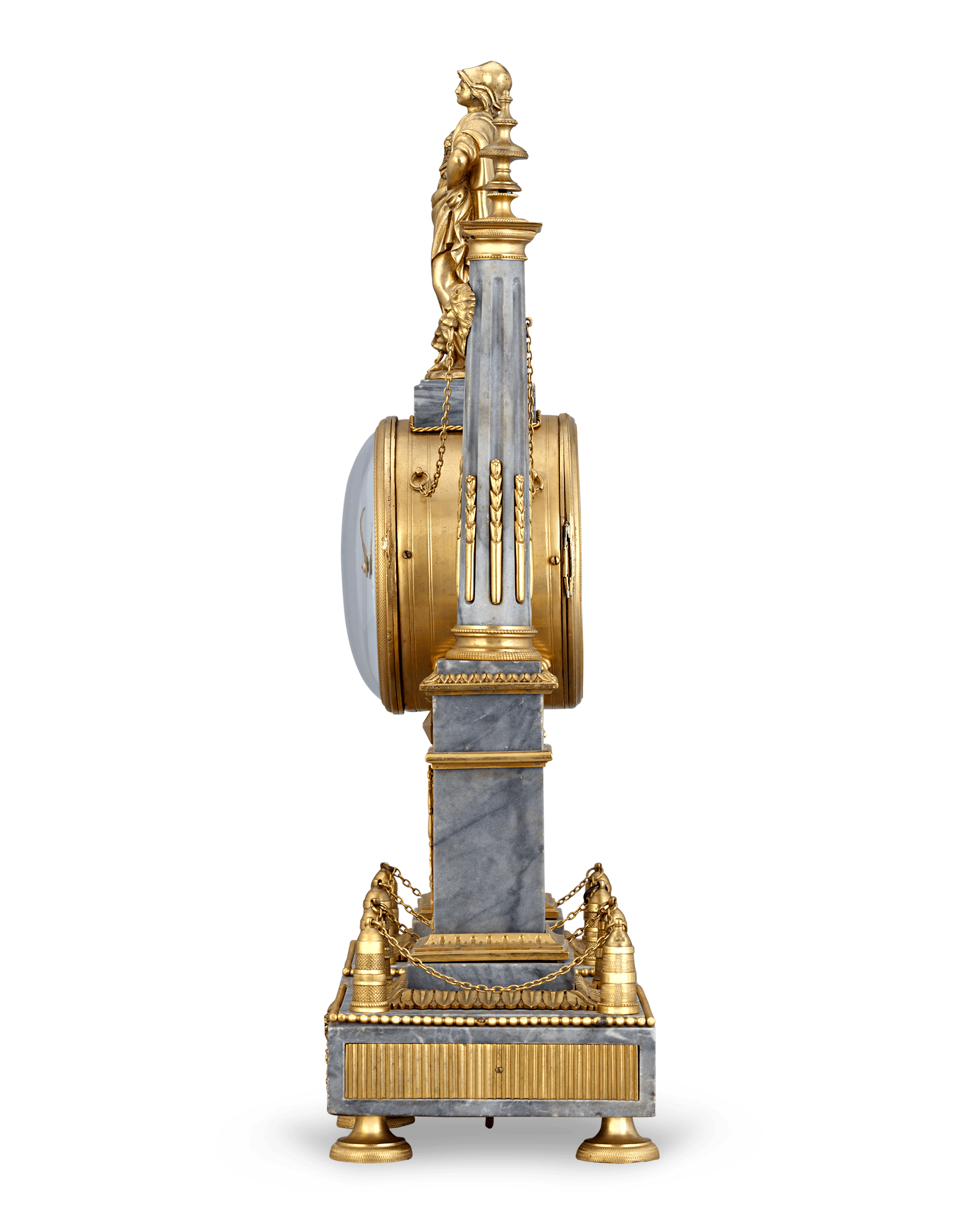 Louis XVI Marble Mantel Clock by Jean-Nicolas Schmit