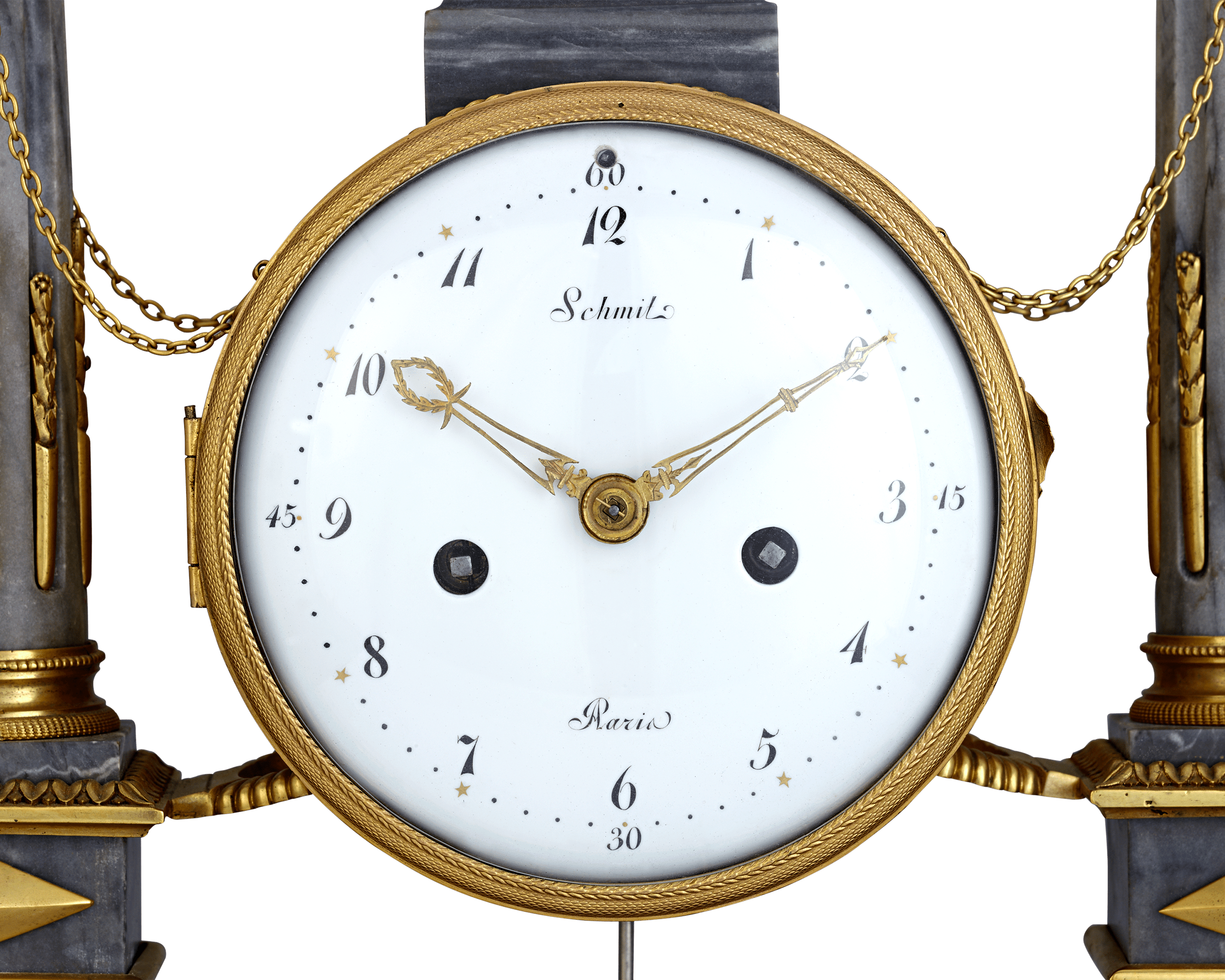 Louis XVI Marble Mantel Clock by Jean-Nicolas Schmit