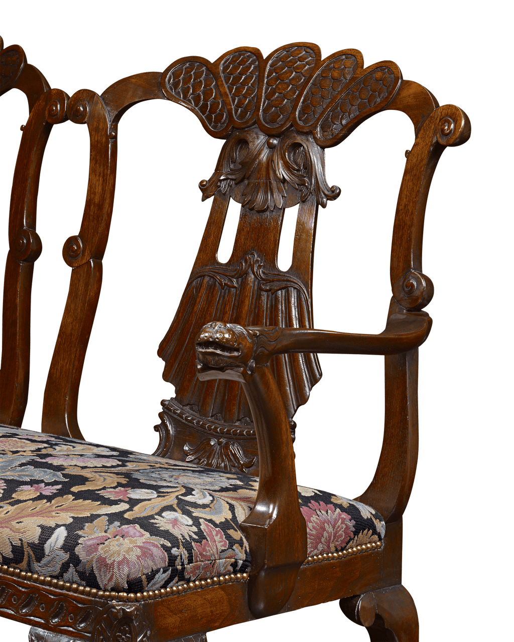 George II Style Mahogany Double Chair Settee