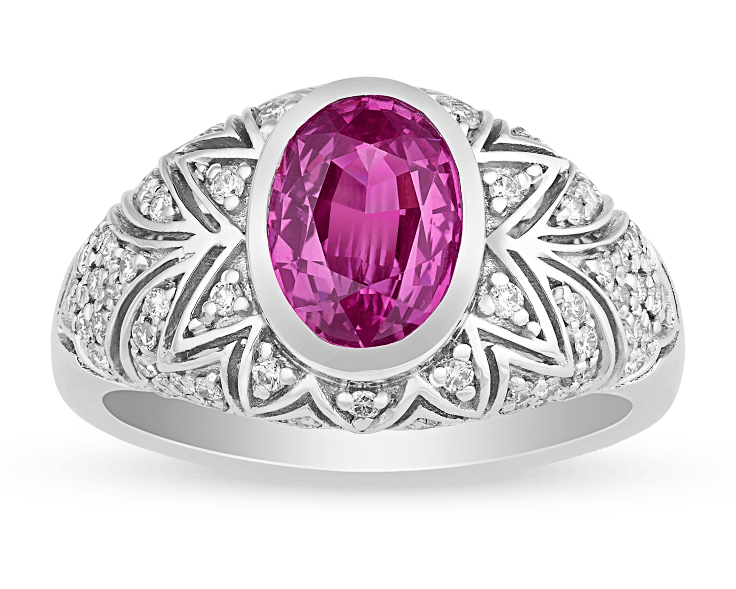 Untreated Pink Sapphire Ring, 2.28 Carats
