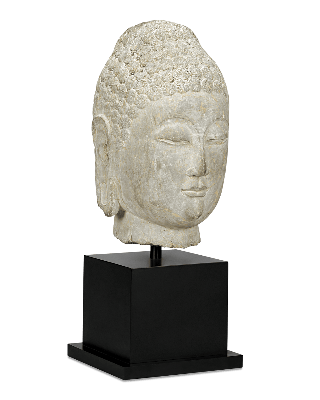 Limestone Buddha Head, 6th-Century Qi Dynasty