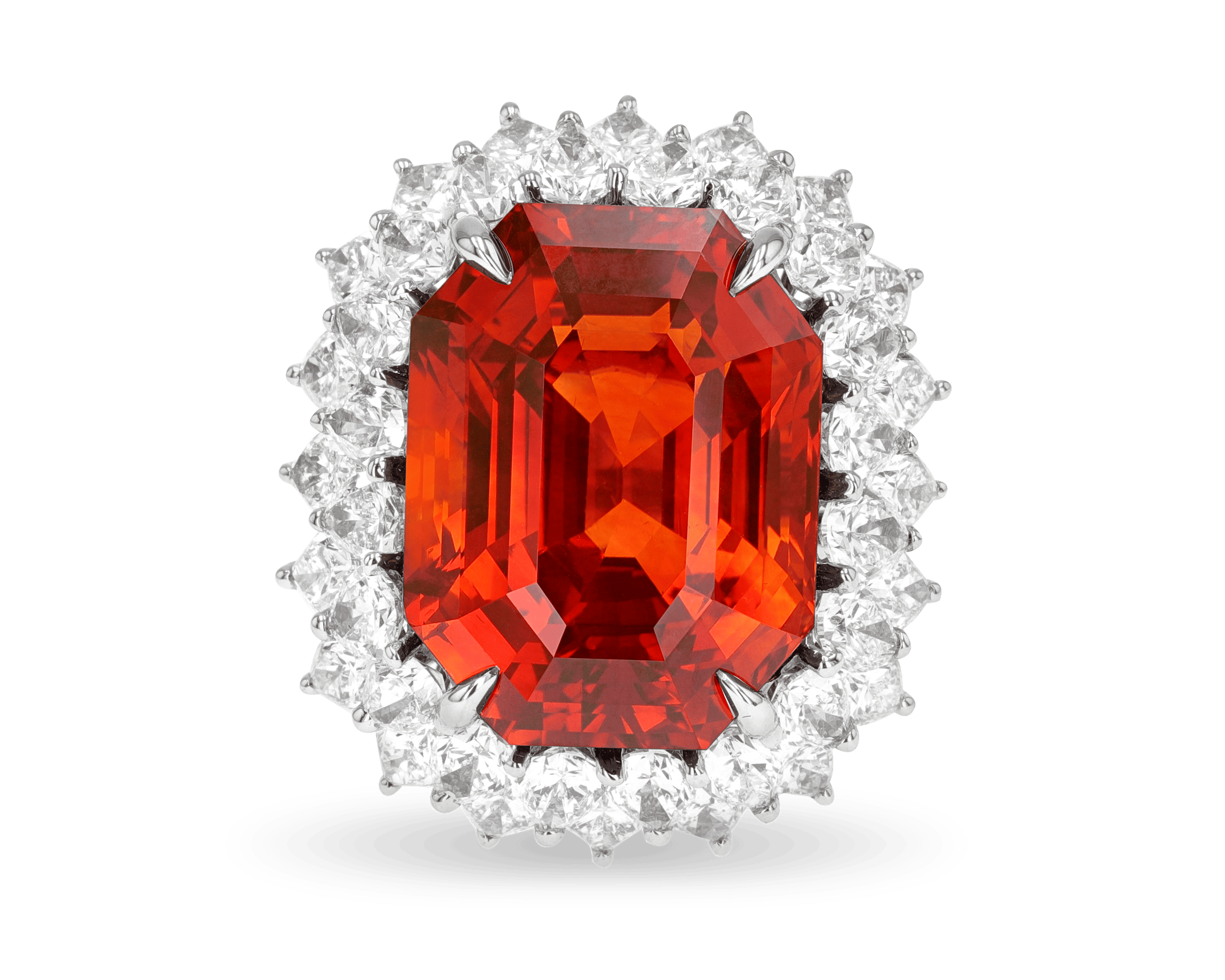 Orange Ceylon Sapphire Ring, 38.07 Carats