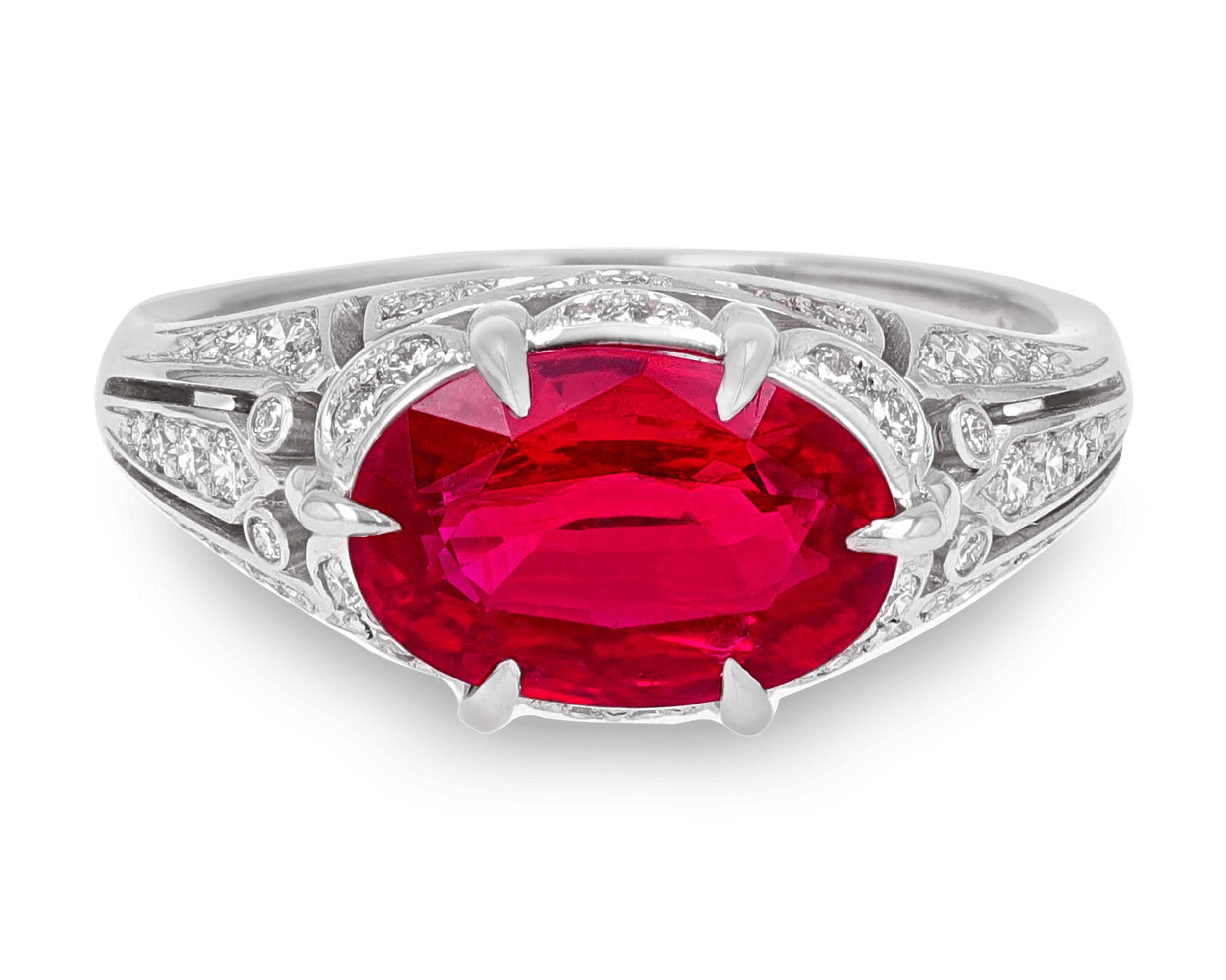 Oval Ruby Ring, 3.00 Carats