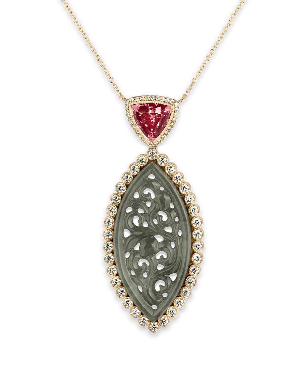 Spinel and Jade Necklace