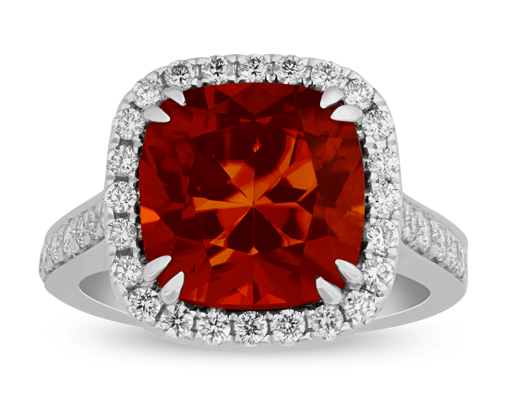 Red Zircon Ring, 9.54 Carats