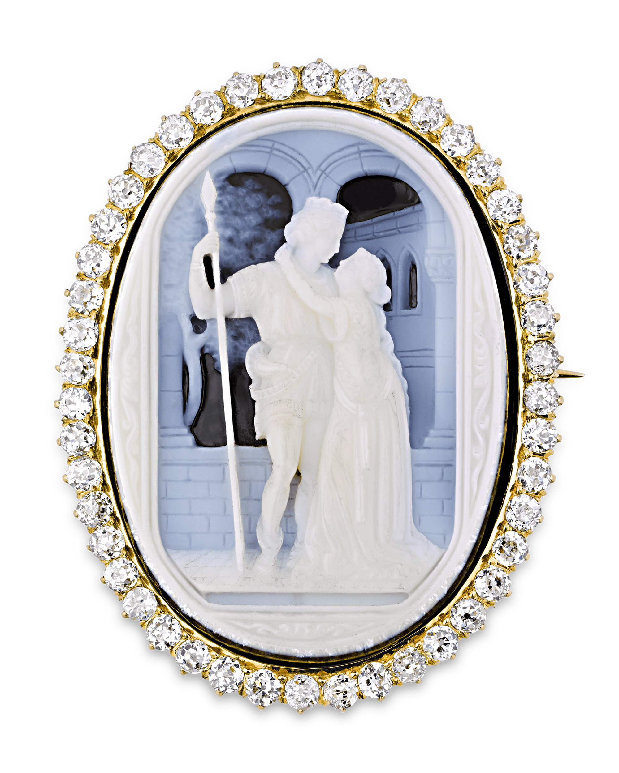 Diamond Cameo Pendant, 4.50 Carats