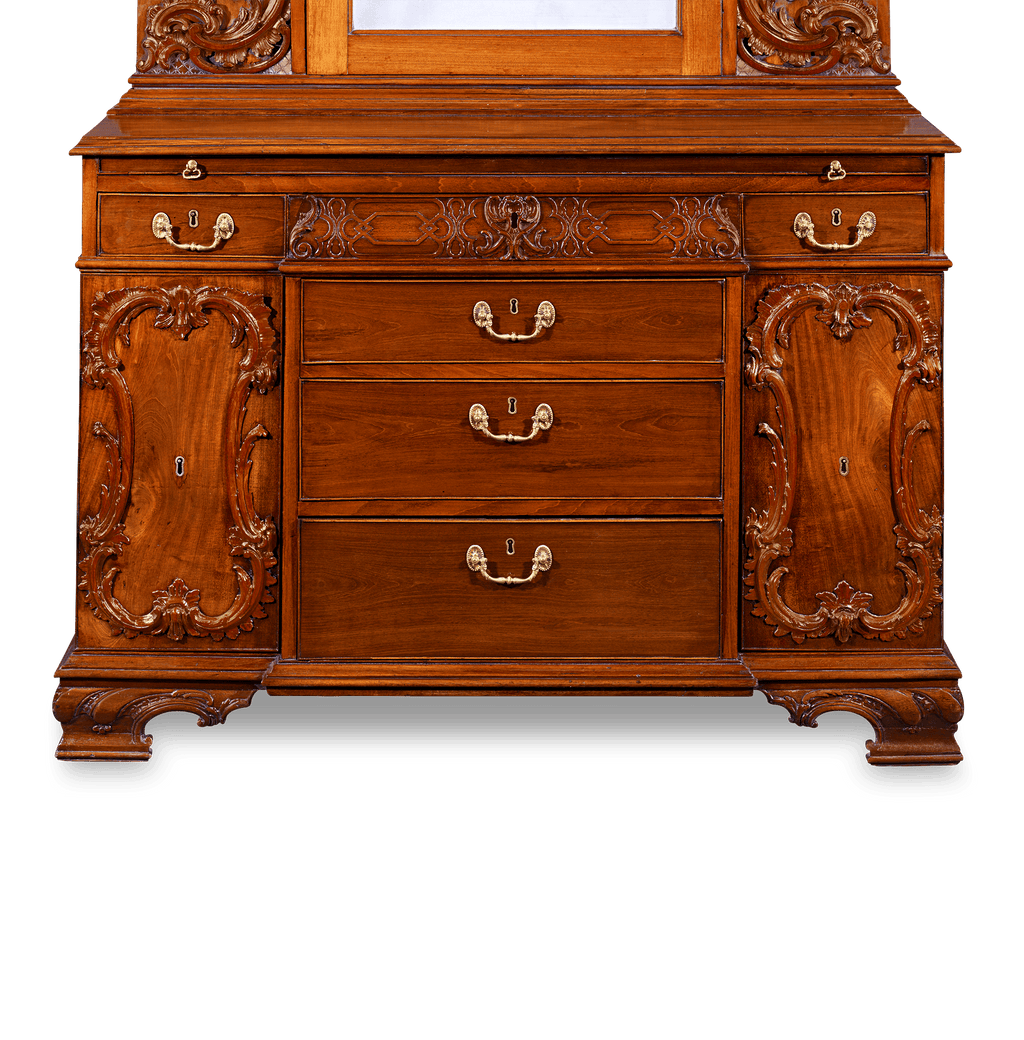 Mahogany Bureau Cabinet after Thomas Chippendale