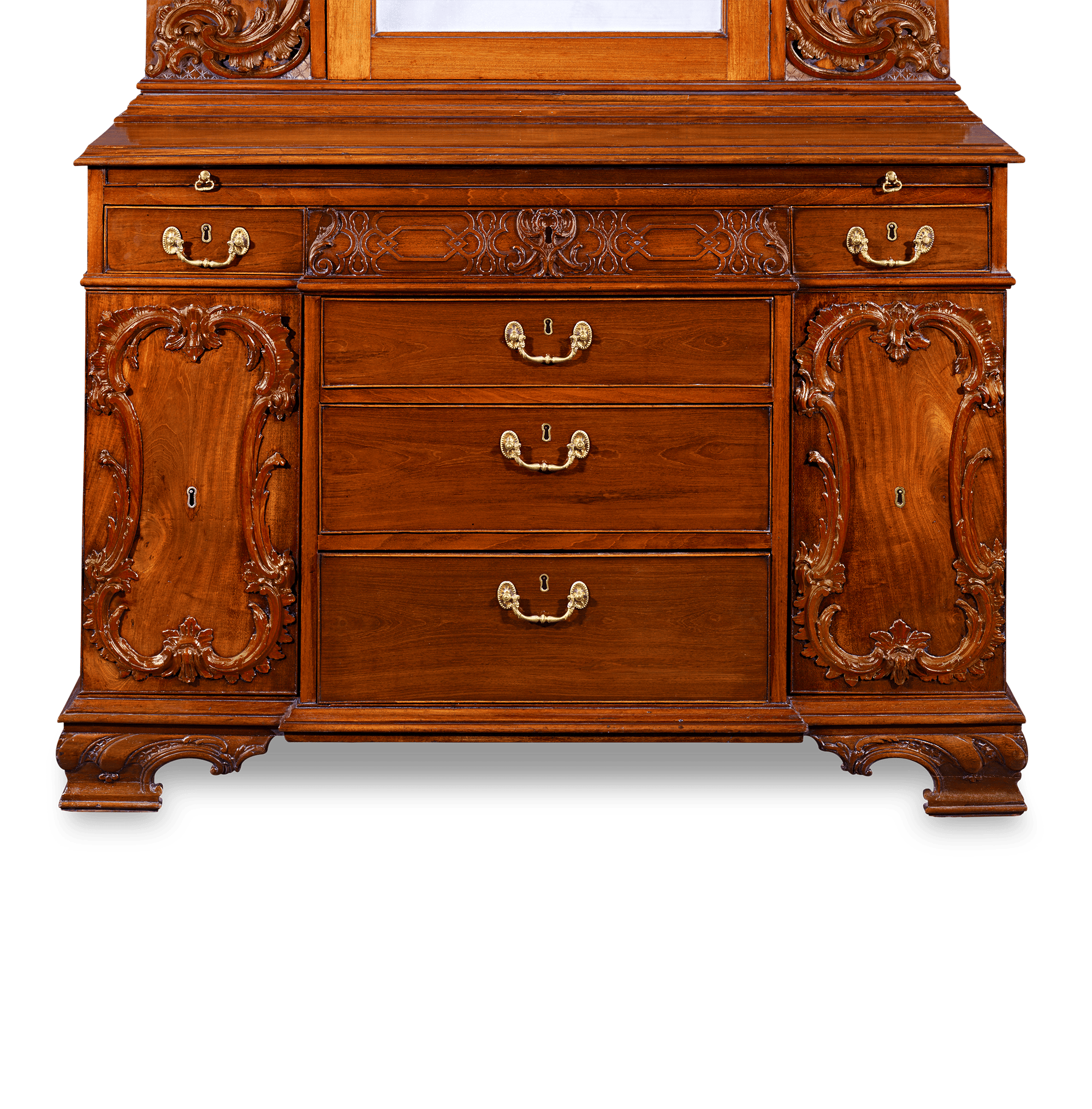 Mahogany Bureau Cabinet after Thomas Chippendale