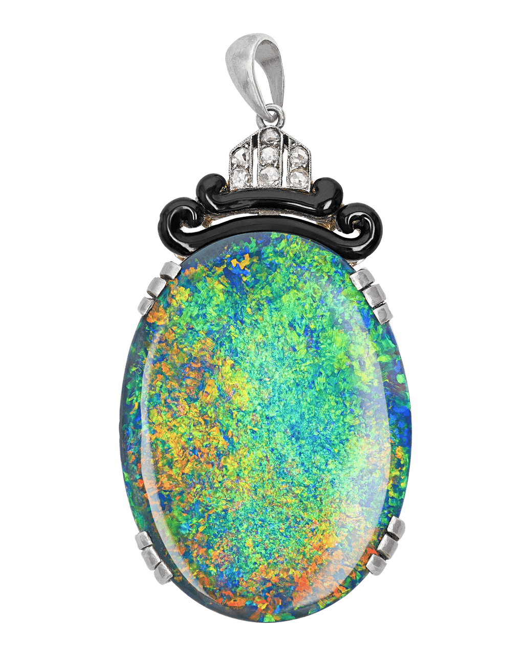 Classic Australian Black Opal Pendant, 26.04 Carats