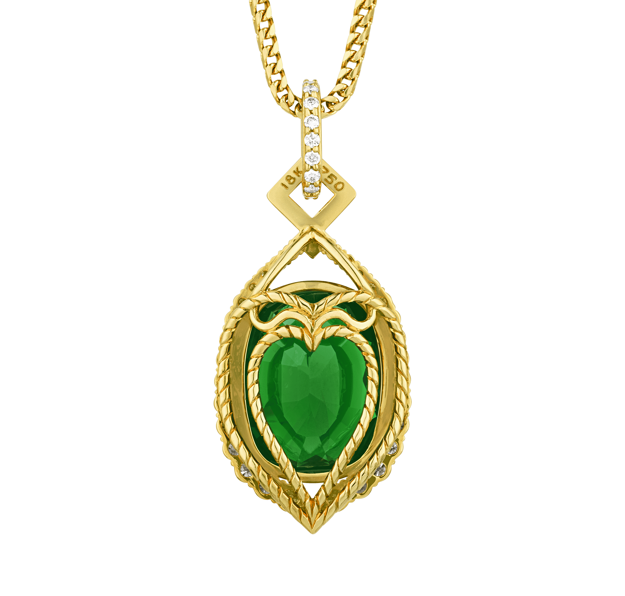 Tsavorite Garnet Pendant, 39.20 Carats