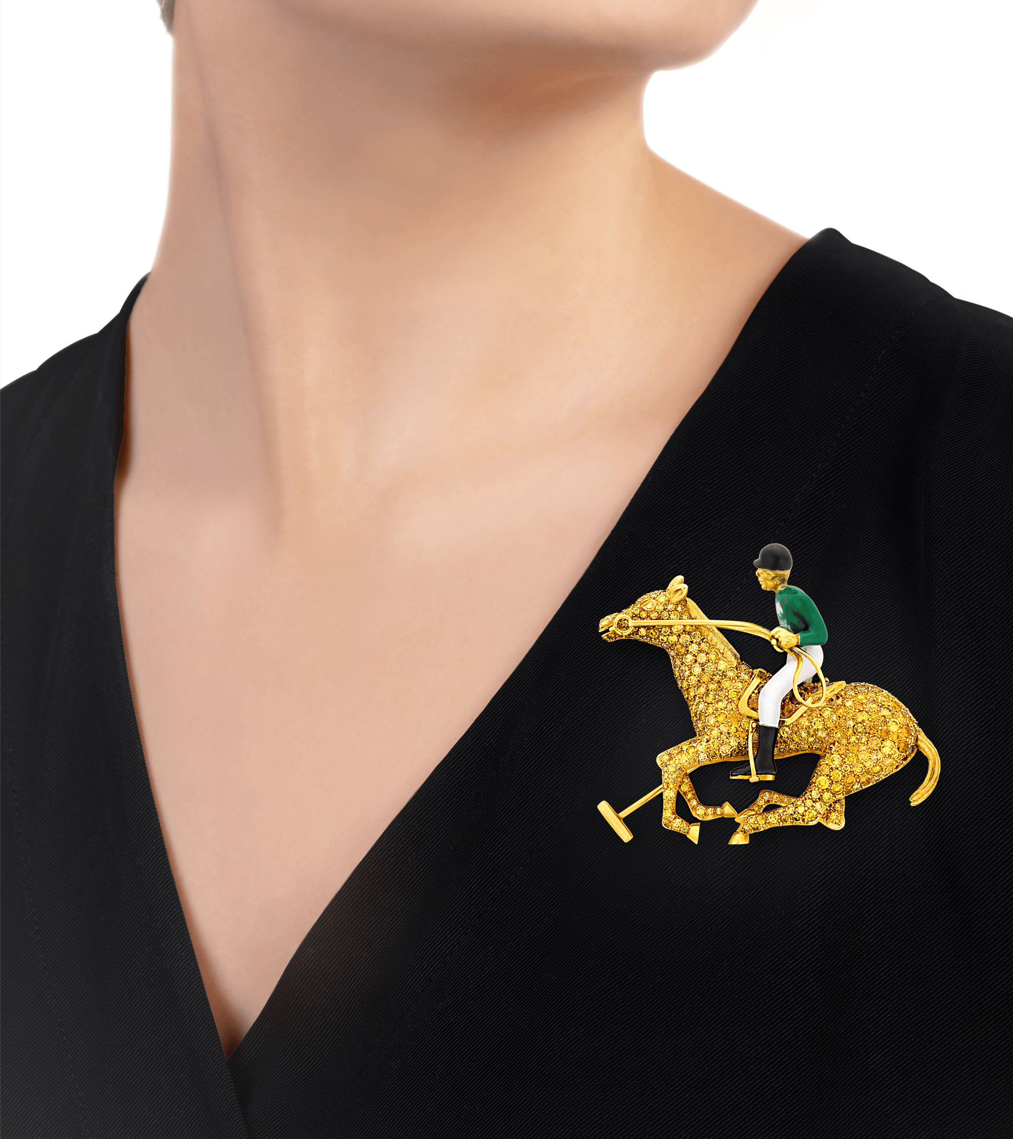 Polo Pony Diamond Brooch