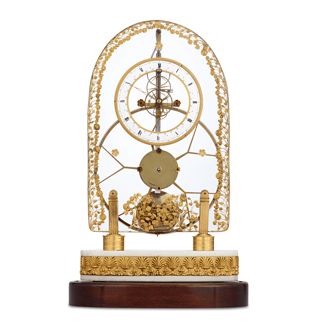French Great Wheel Skeleton Clock