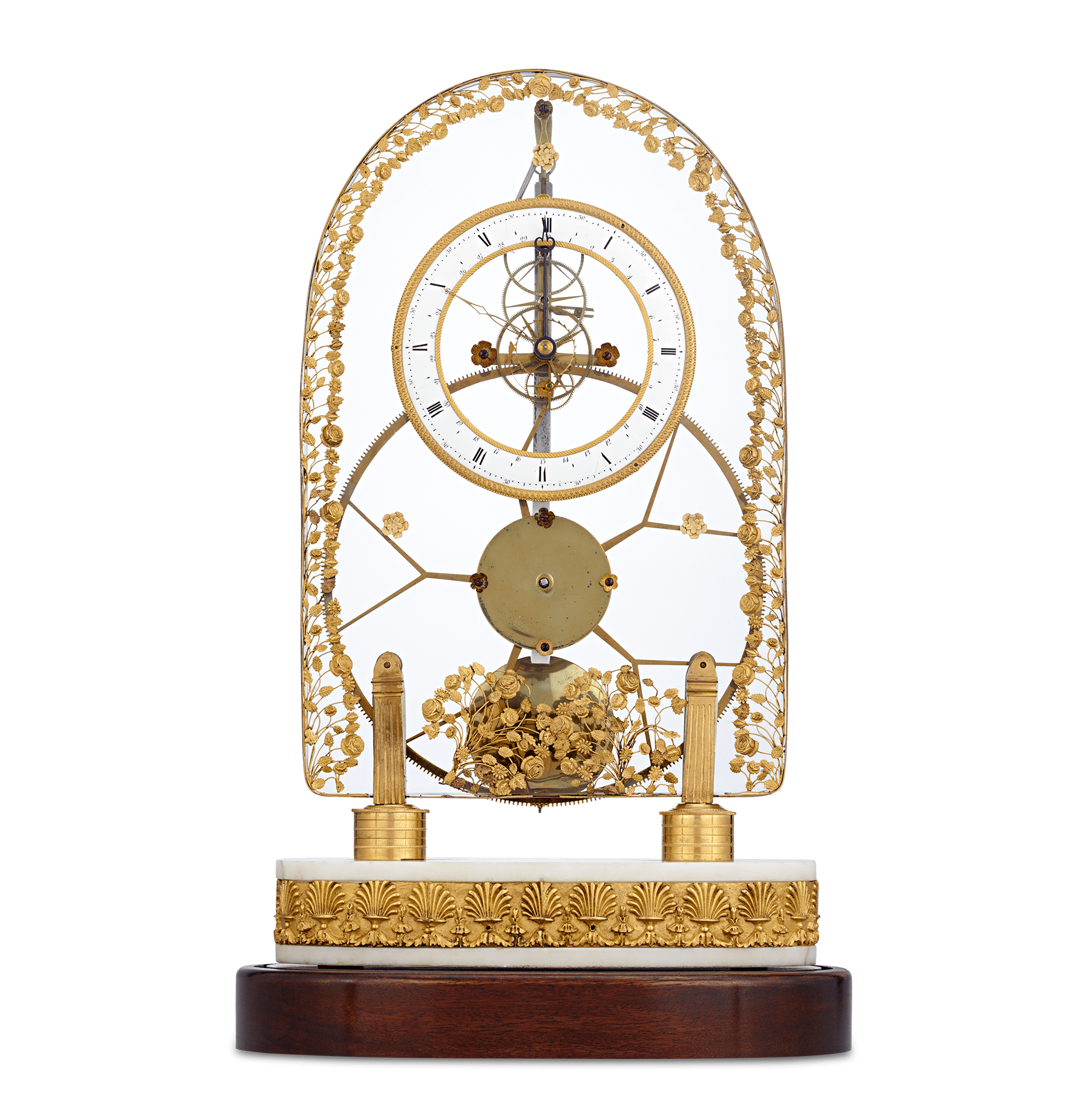 French Great Wheel Skeleton Clock