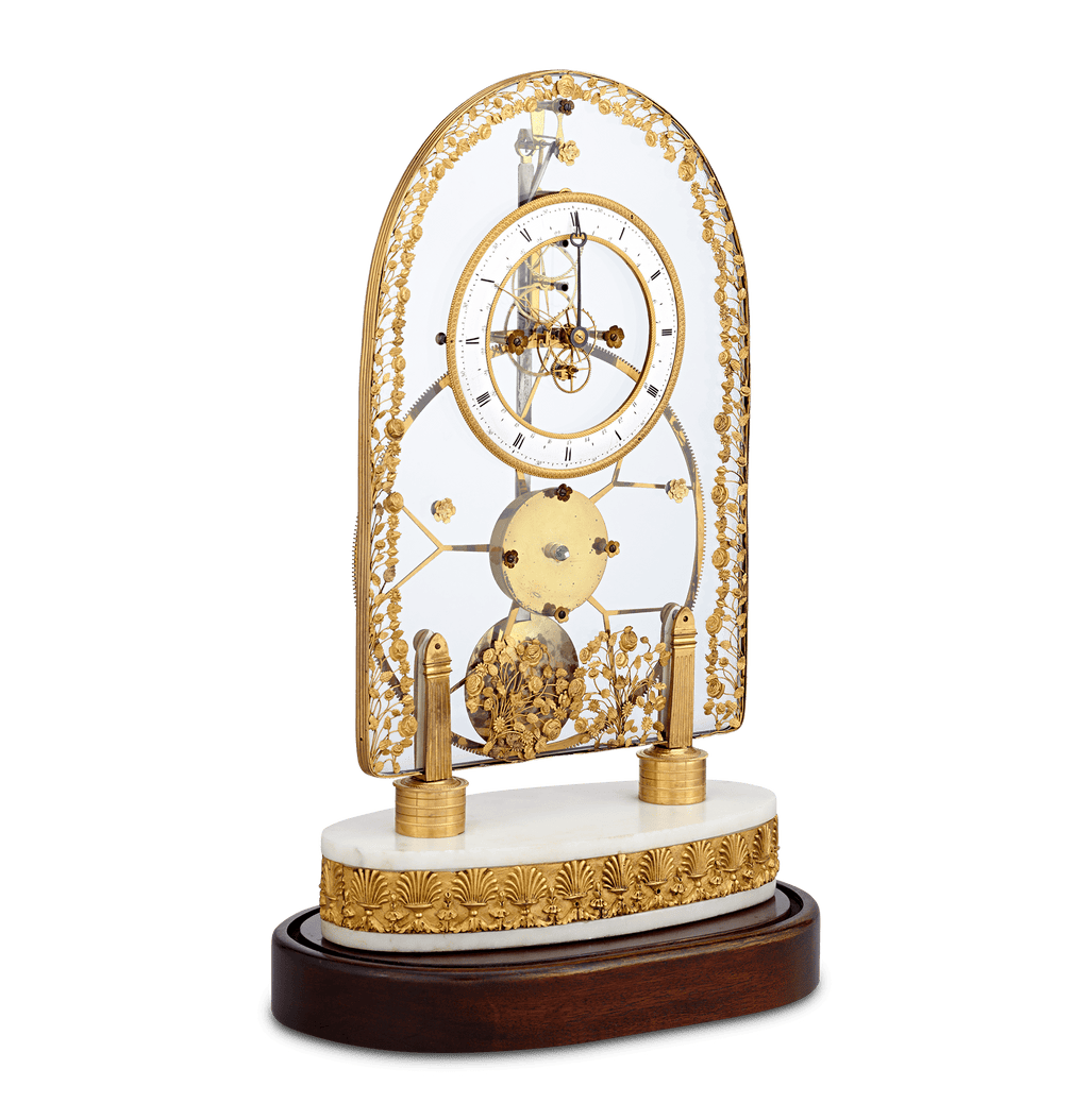 French Great Wheel Skeleton Clock