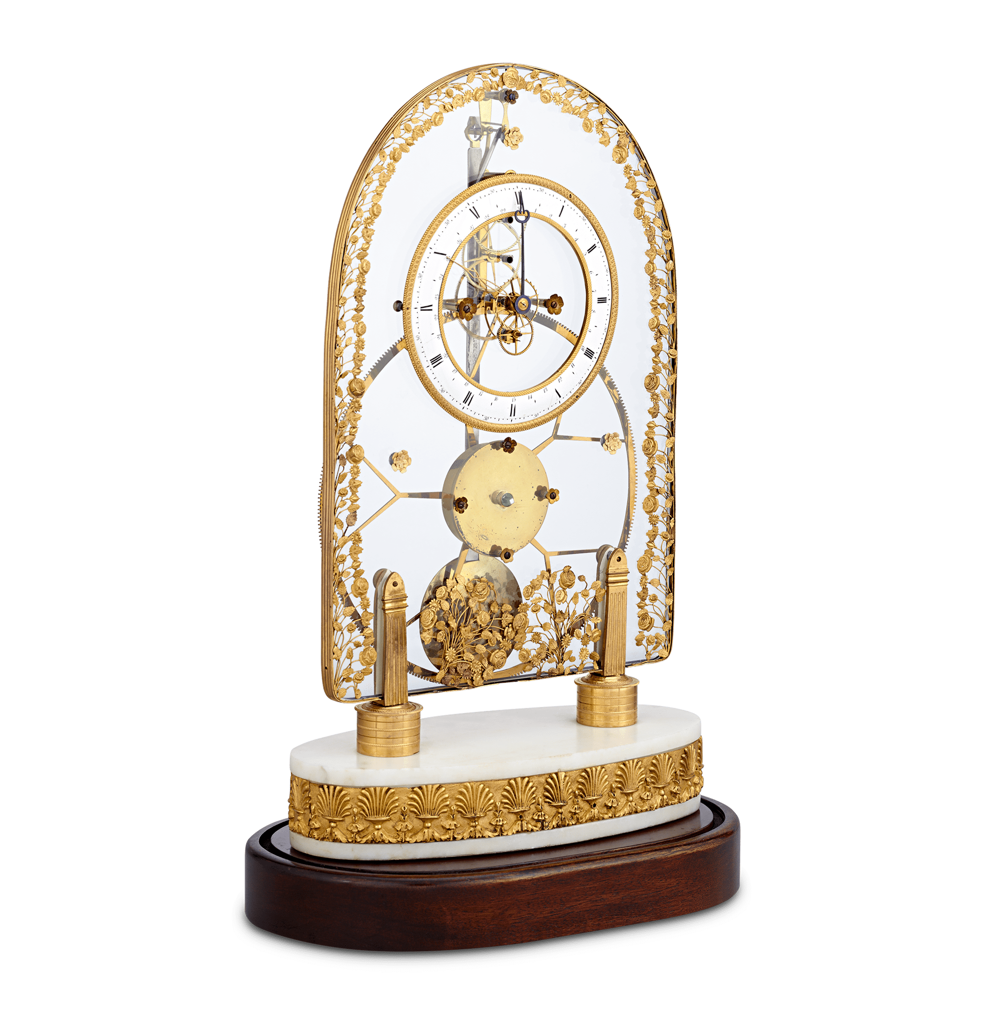 French Great Wheel Skeleton Clock