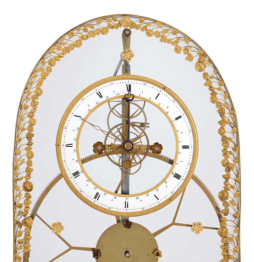 French Great Wheel Skeleton Clock