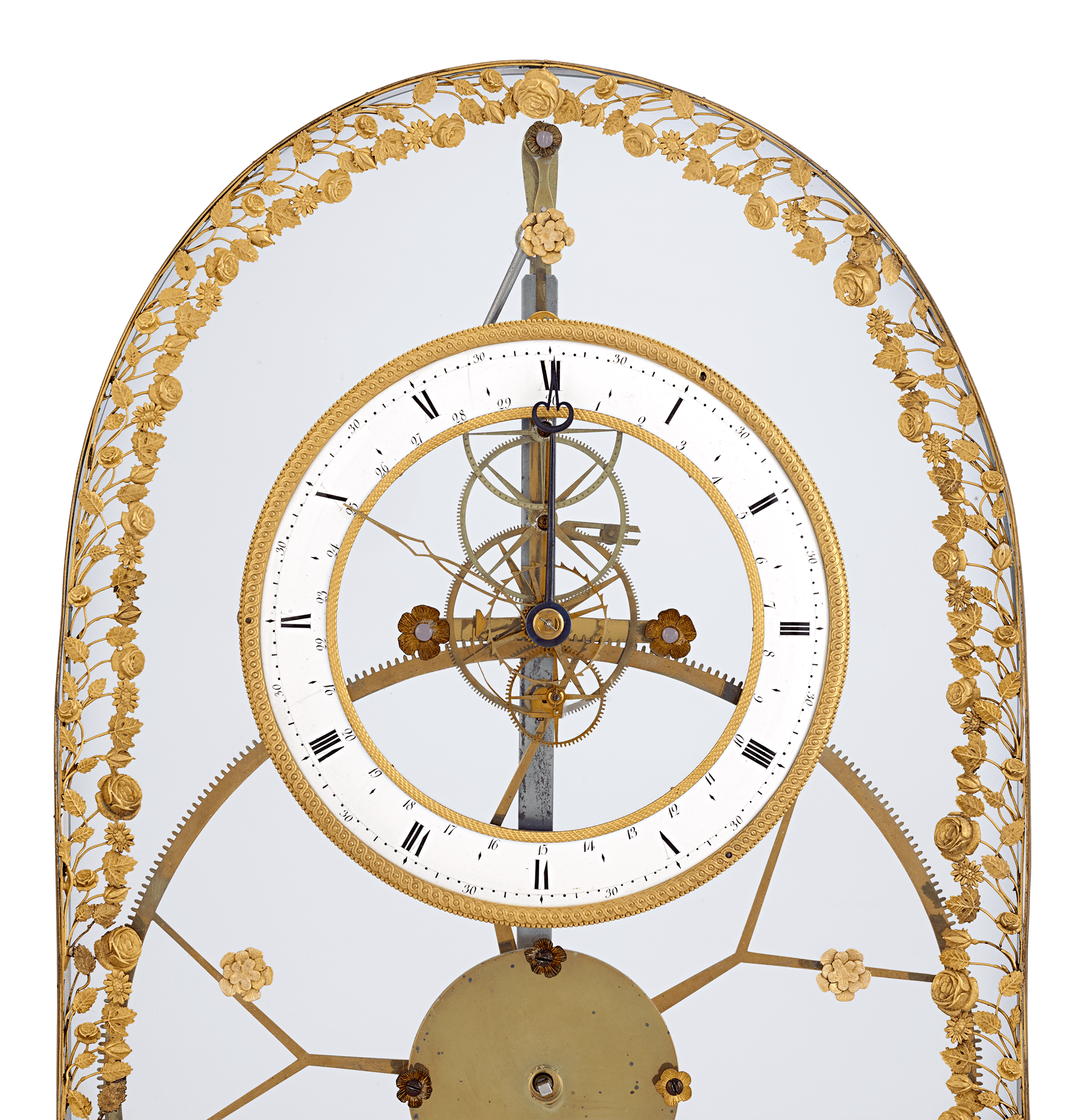 French Great Wheel Skeleton Clock