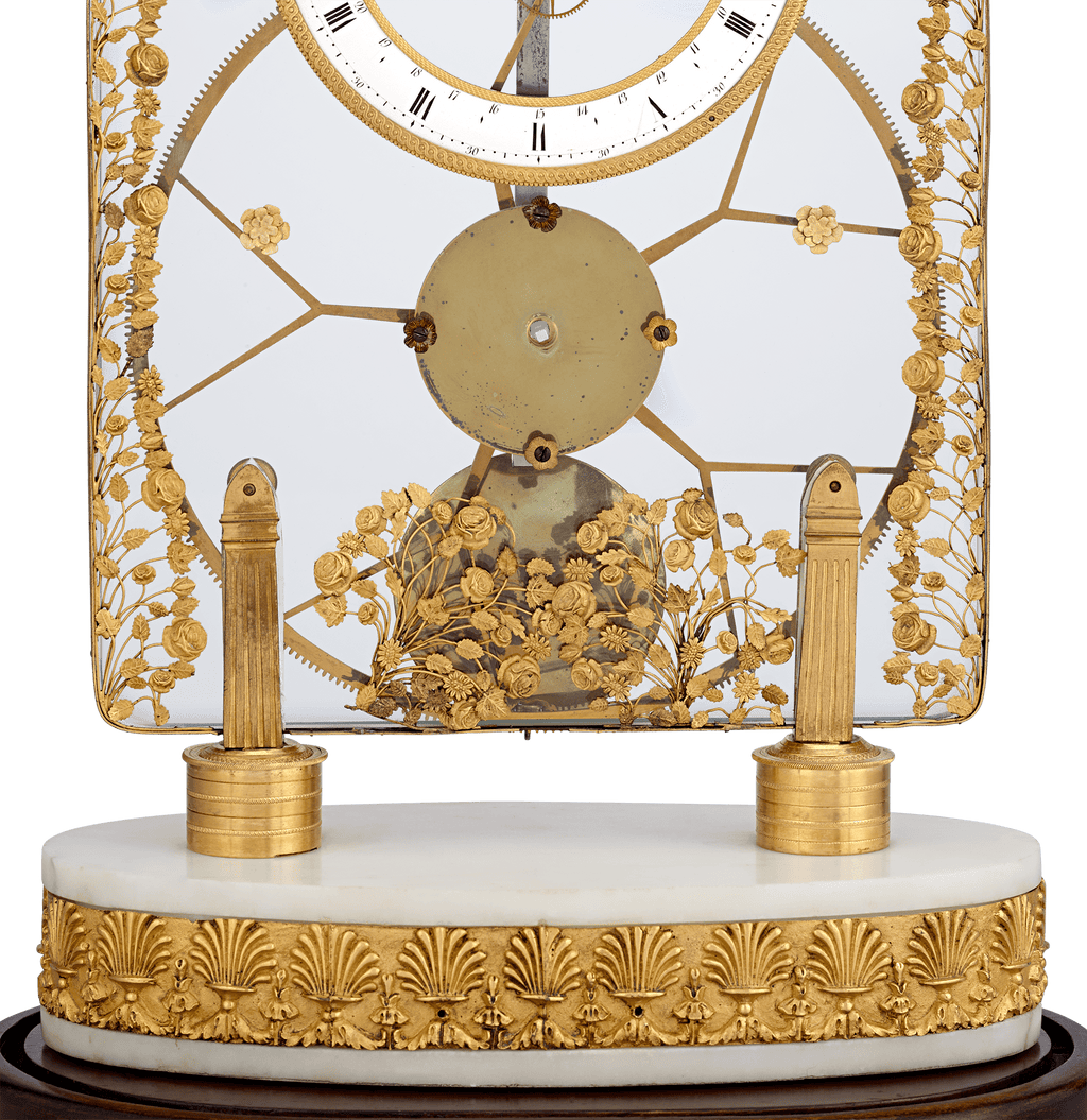 French Great Wheel Skeleton Clock