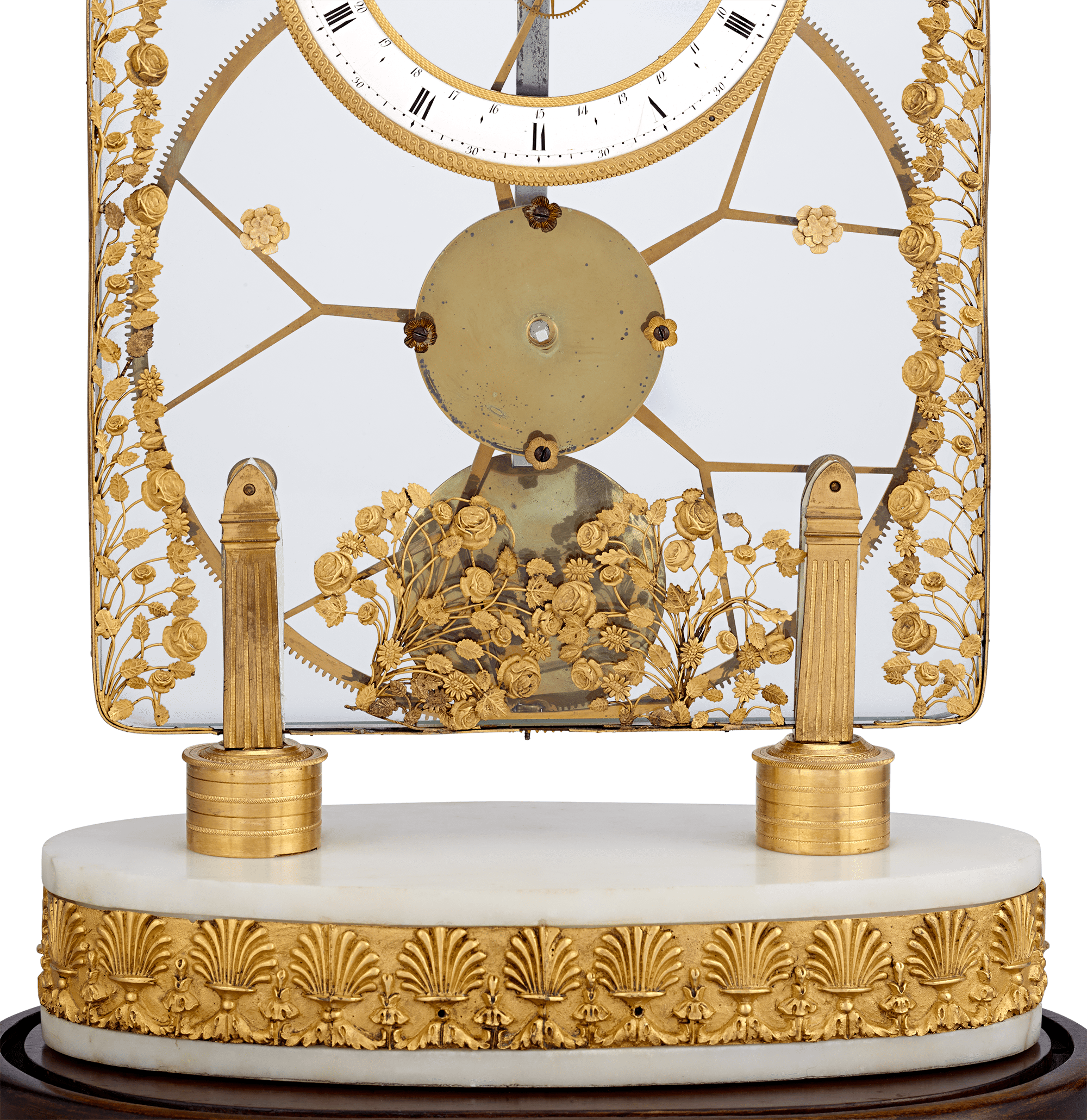 French Great Wheel Skeleton Clock