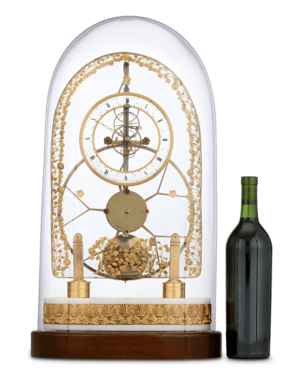 French Great Wheel Skeleton Clock