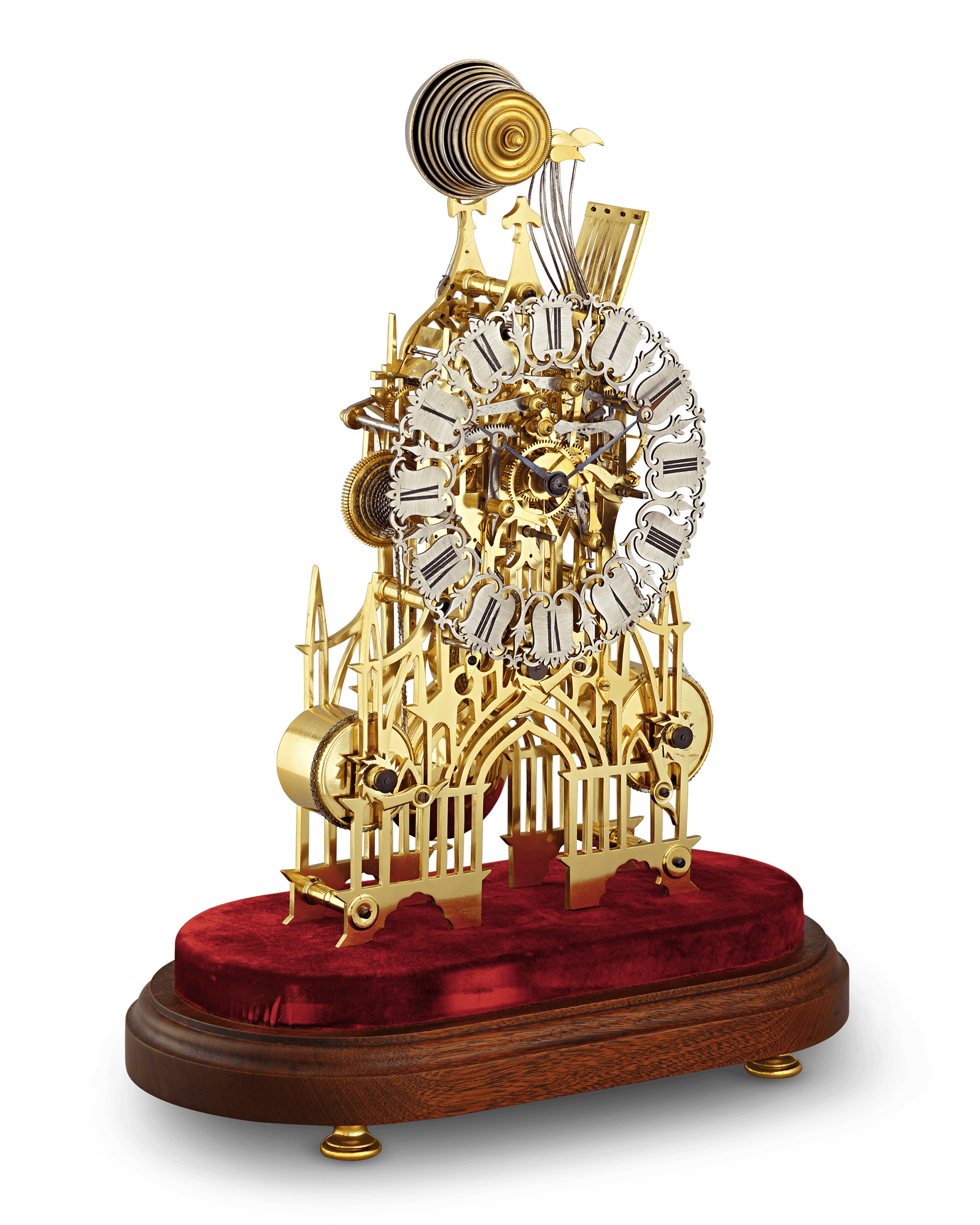 Three-Train Skeleton Clock by Smith & Sons
