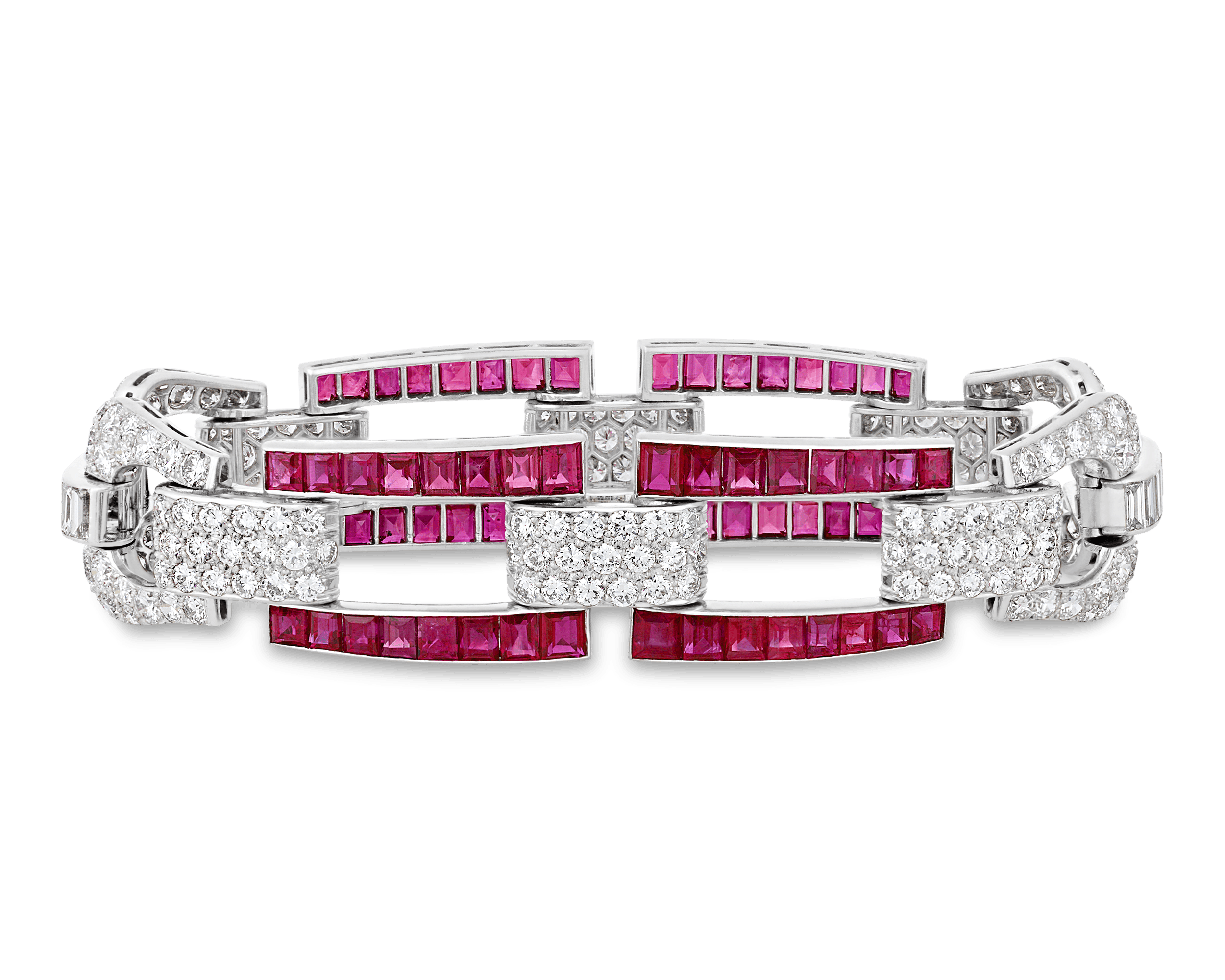 Art Deco Burma Ruby Bracelet, 18.00 Carats