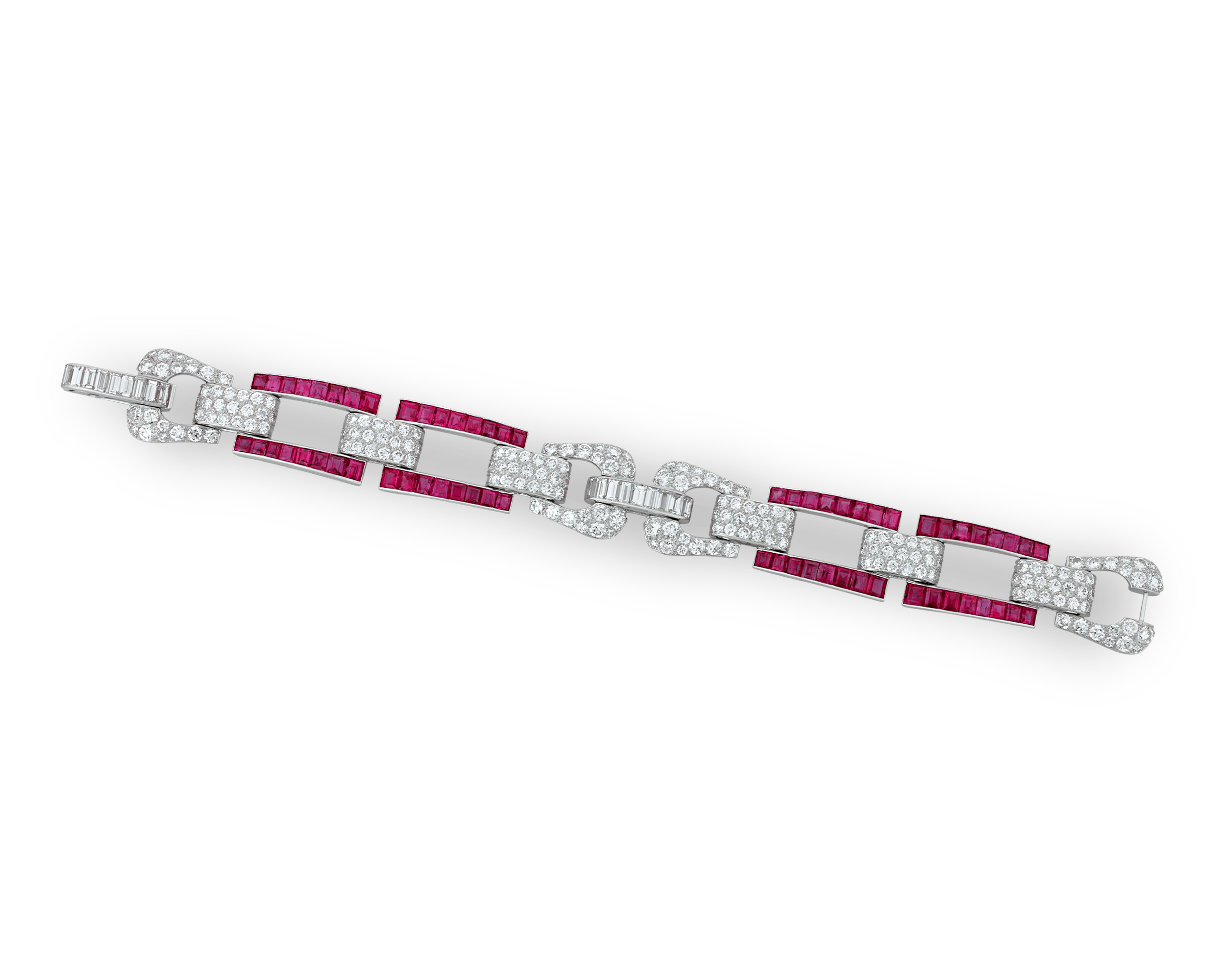 Art Deco Burma Ruby Bracelet, 18.00 Carats