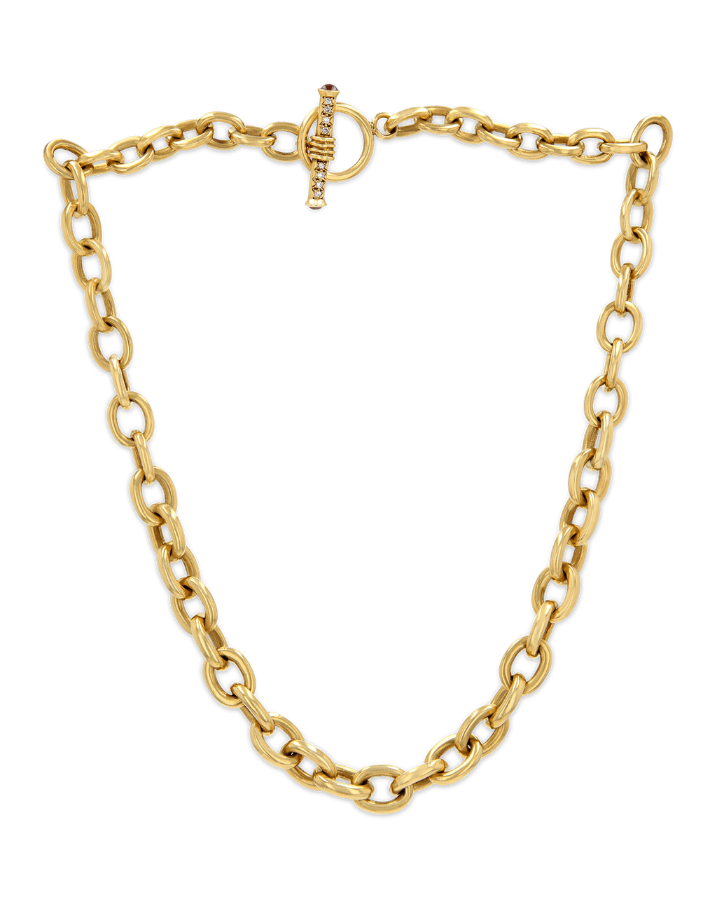Gold, Ruby and Diamond Link Necklace