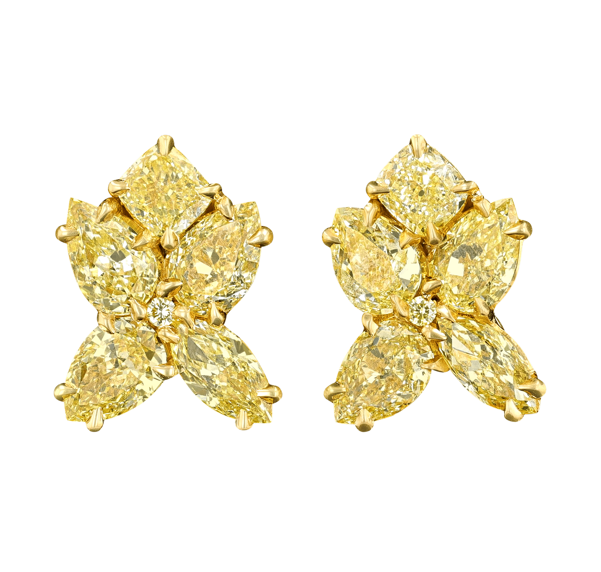 Fancy Yellow Diamond Earrings, 5.50 Carats