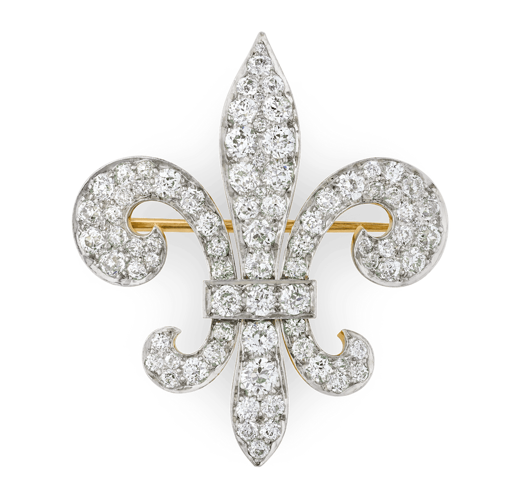 Diamond Fleur-de-lis Brooch