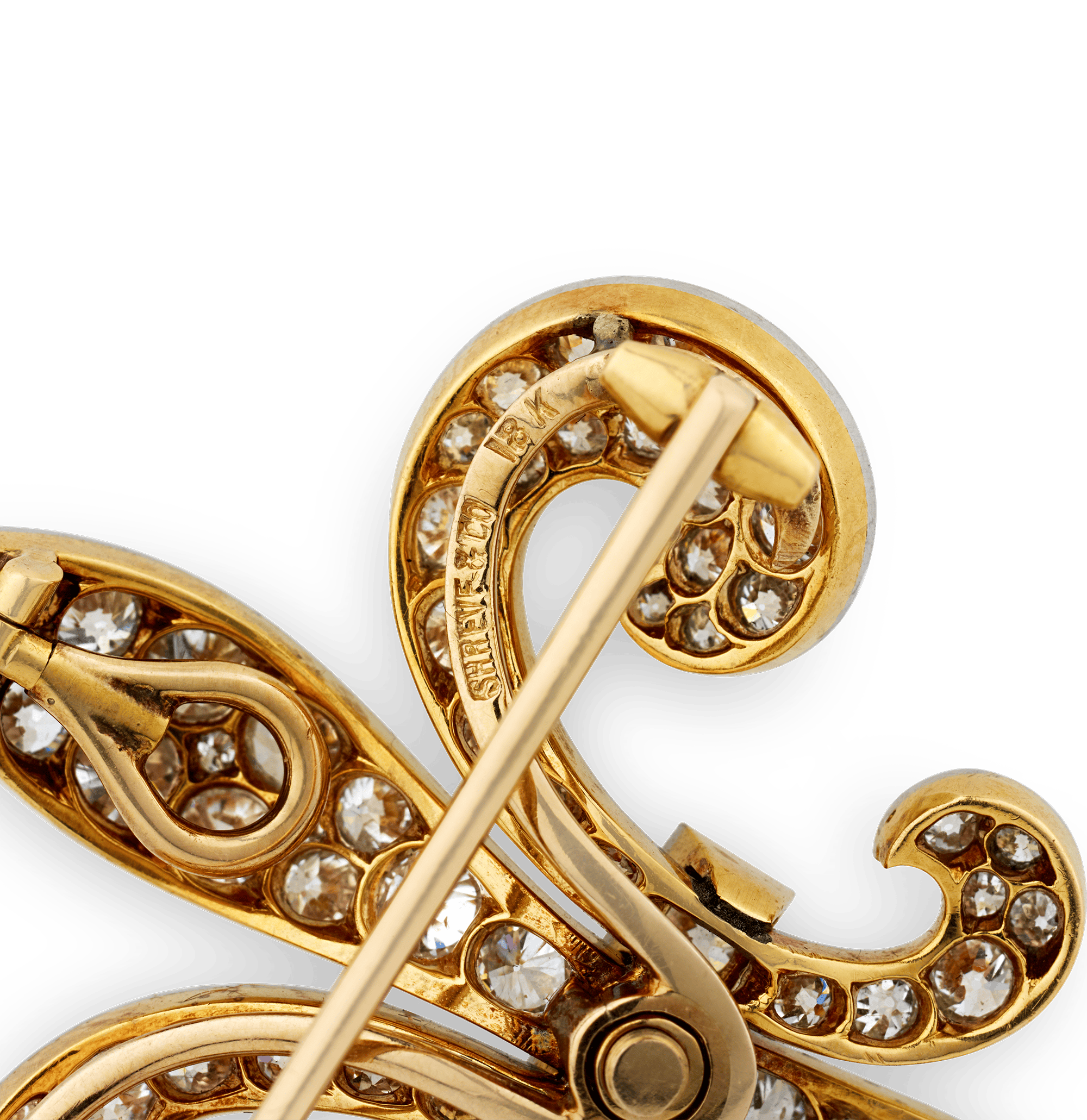 Diamond Fleur-de-lis Brooch