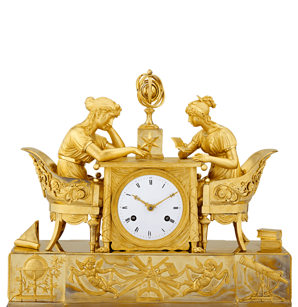 The Astronomy Lesson French Empire Mantel Clock