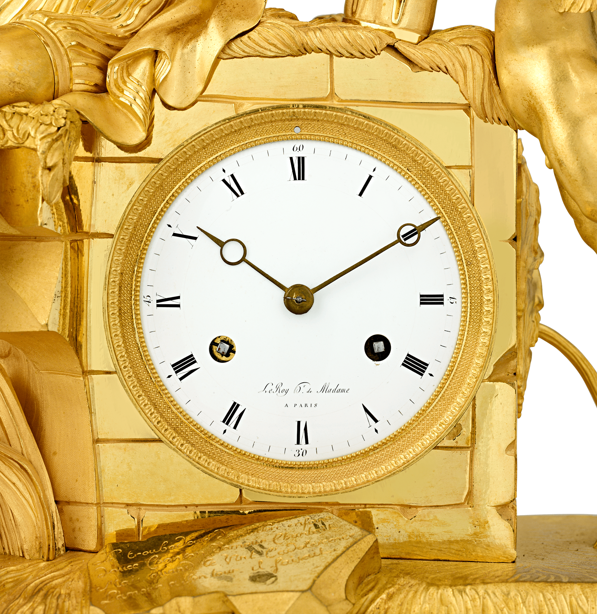 French Empire Troubadour Mantel Clock