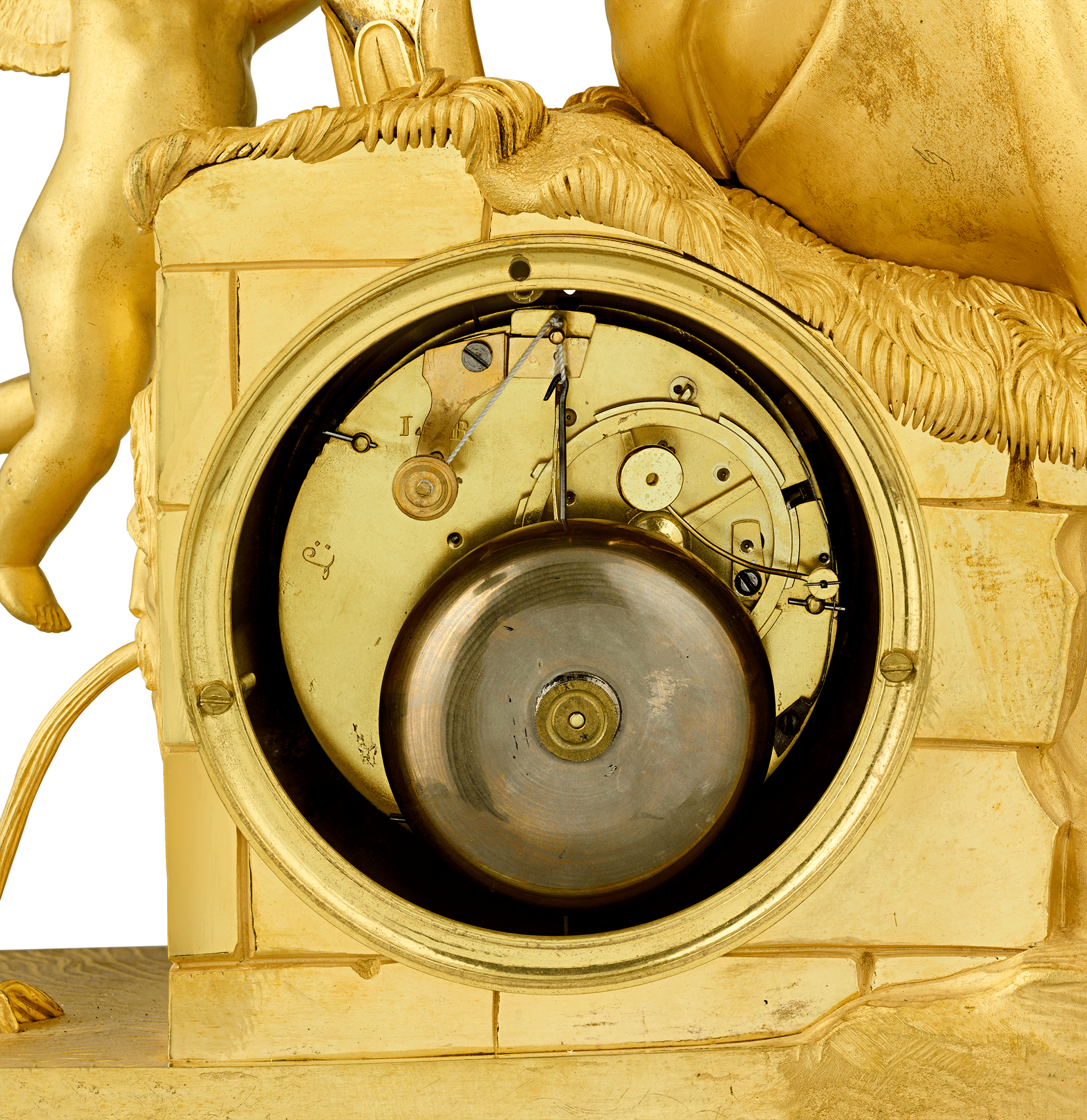 French Empire Troubadour Mantel Clock