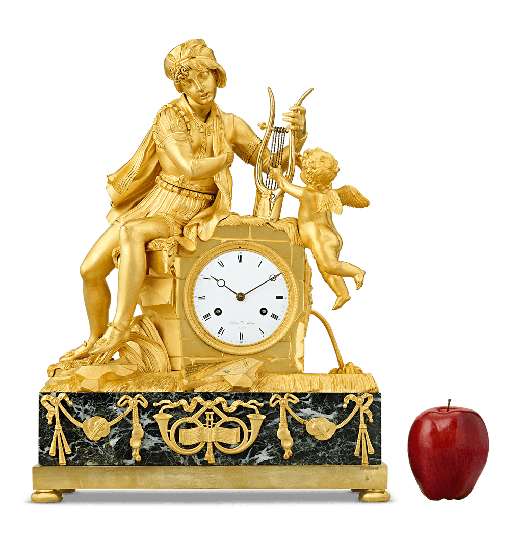 French Empire Troubadour Mantel Clock