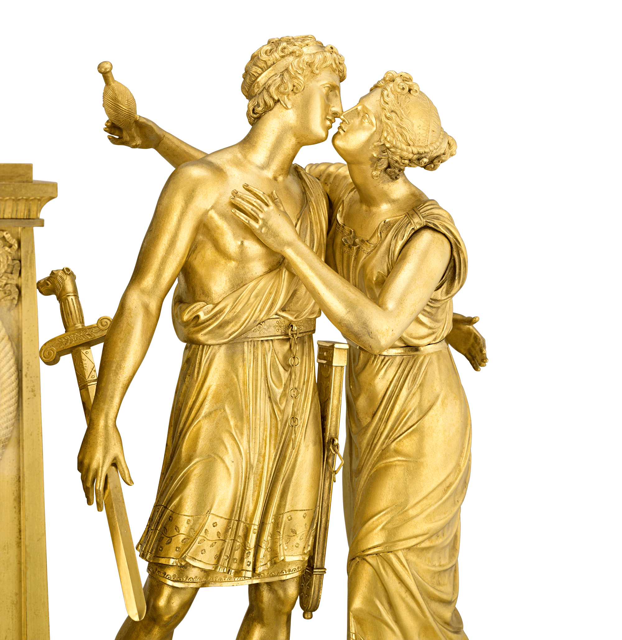 Theseus French Empire Mantle Clock by André Antoine Ravrio