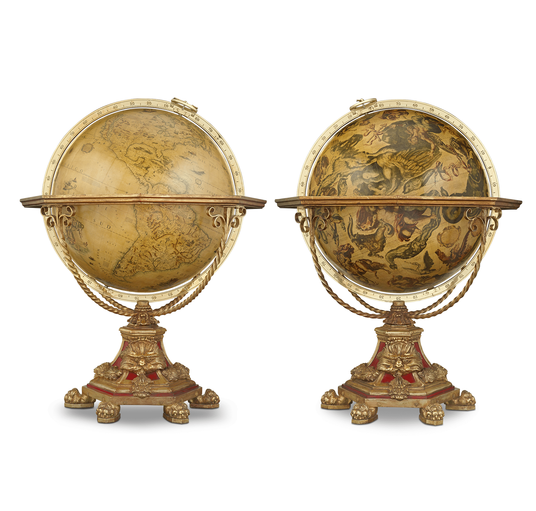 Pair of 32" Terrestrial and Celestial Globes