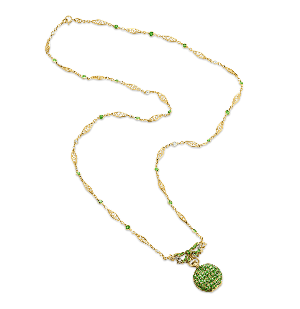 Tiffany & Co. Demantoid Garnet Watch Necklace, 14.25 Carats