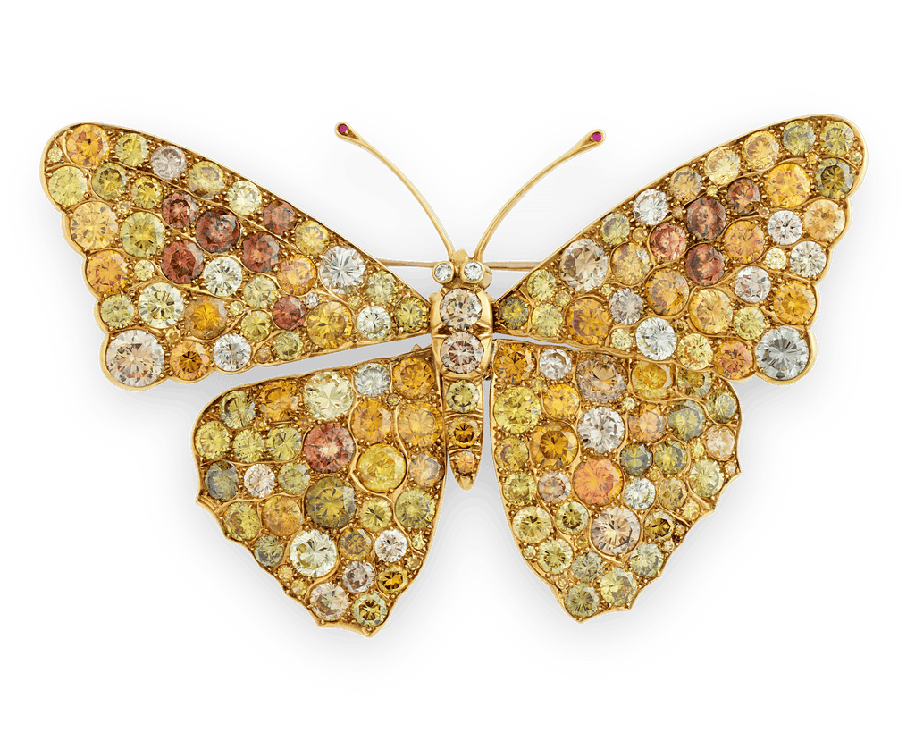 Diamond Butterfly Brooch