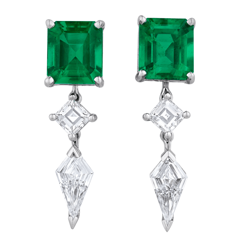 Oscar Heyman Colombian Emerald Earrings, 2.61 Carats