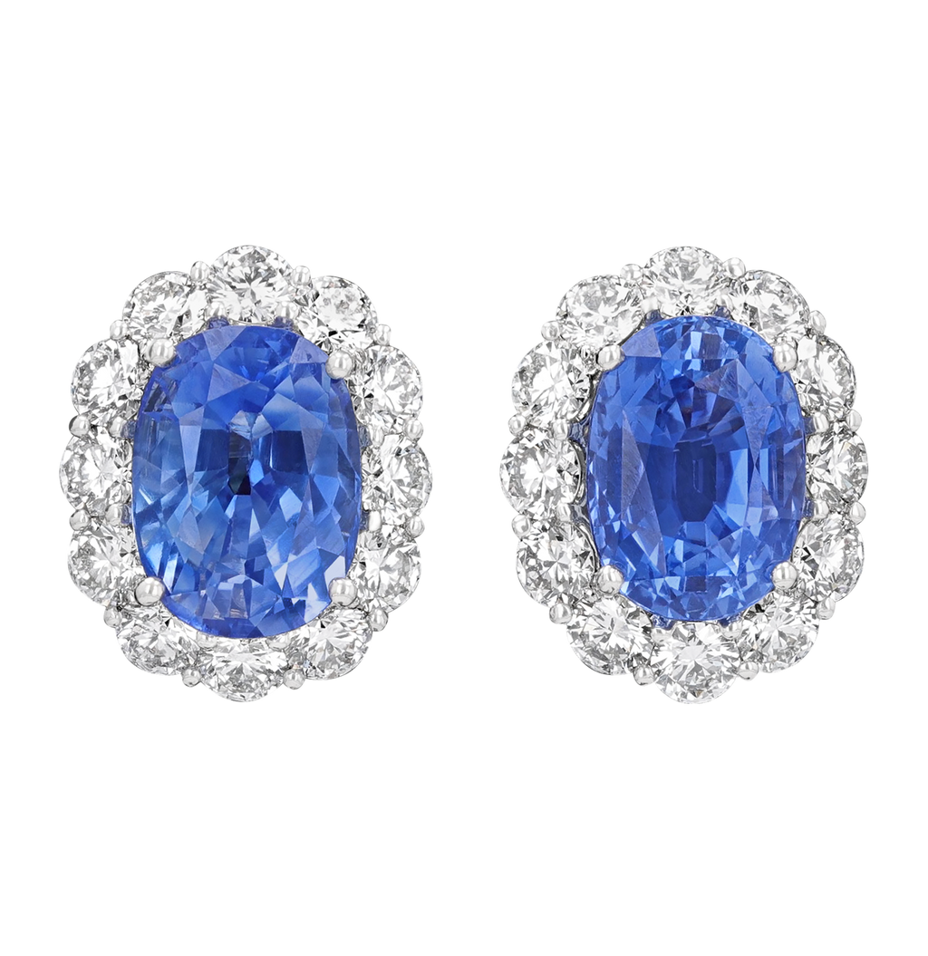 Sapphire Earrings, 9.64 carats