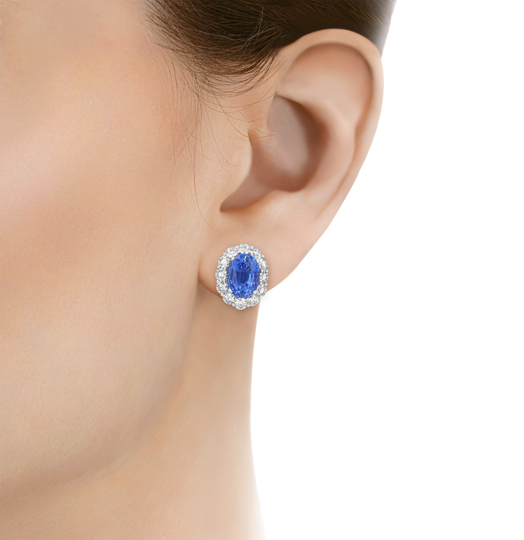 Sapphire Earrings, 9.64 carats