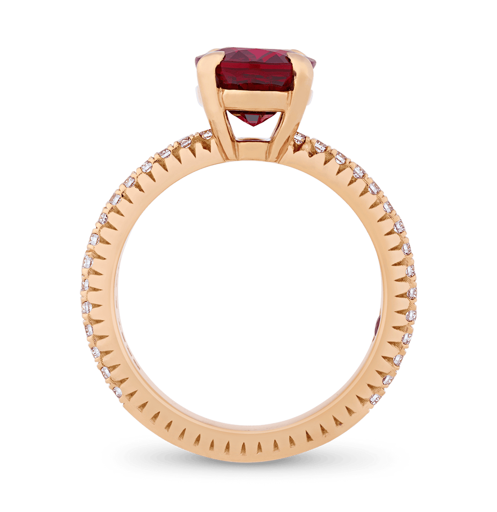 Fluted Ruby Ring, 3.08 carats