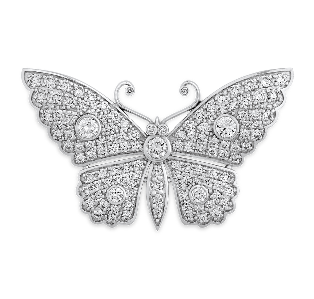 Diamond Butterfly Brooch, 3.14 carats
